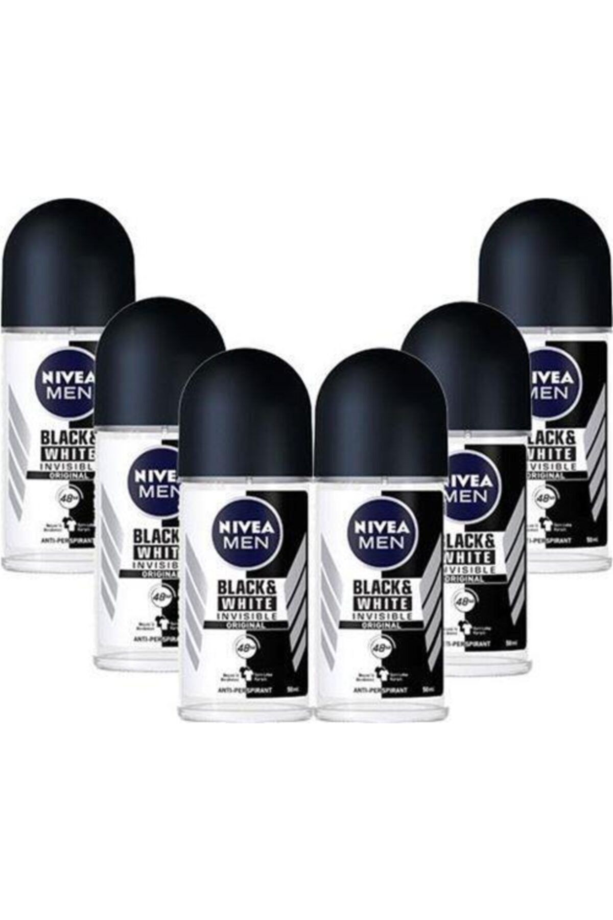 NIVEA Invisible Black&white Power Erkek Roll On 50 ml*6 Adet Paket