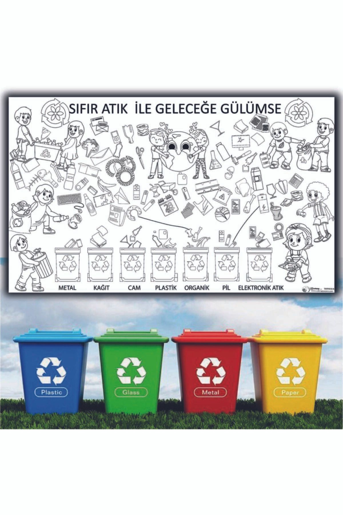 color up Recycling Geri Dönüşüm Boyama Posteri 90x150cm