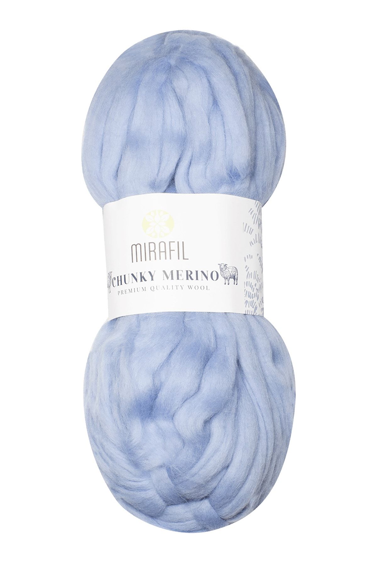 Mirafil Chunky Merıno Saf Yün Soft Doğal Iplik 604-buz Mavi