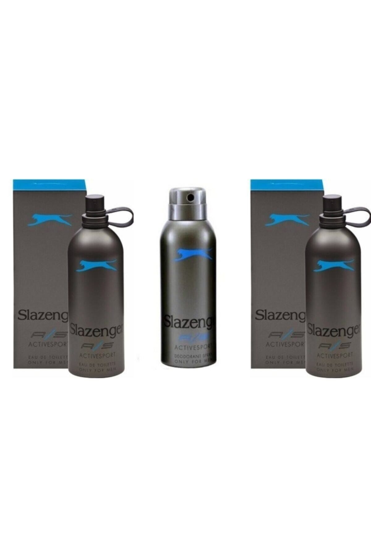 Slazenger Active Sport Mavi Edt 125 ml Erkek Parfümü 2 Adet Parfüm 1 Deo Seti 86905872010010