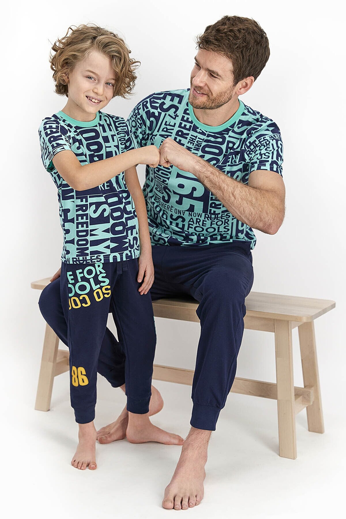Rolypoly Kısa Kol Uzun Pantolon Pijama Takımı (baba Oğul Kombin Yapılabilir Fiyatlar Ayrı Ayrıdır)
