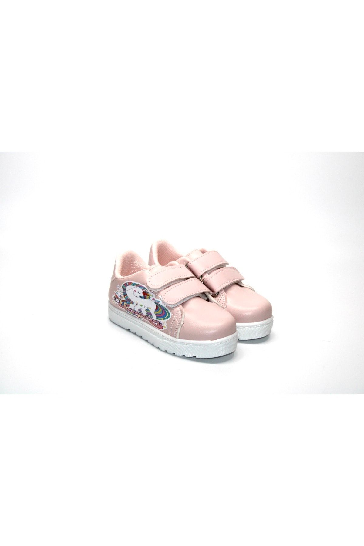 Minican Kız Çocuk Unicorn Karakterli Cırtlı Beyaz-pembe Spor Ayakkabı