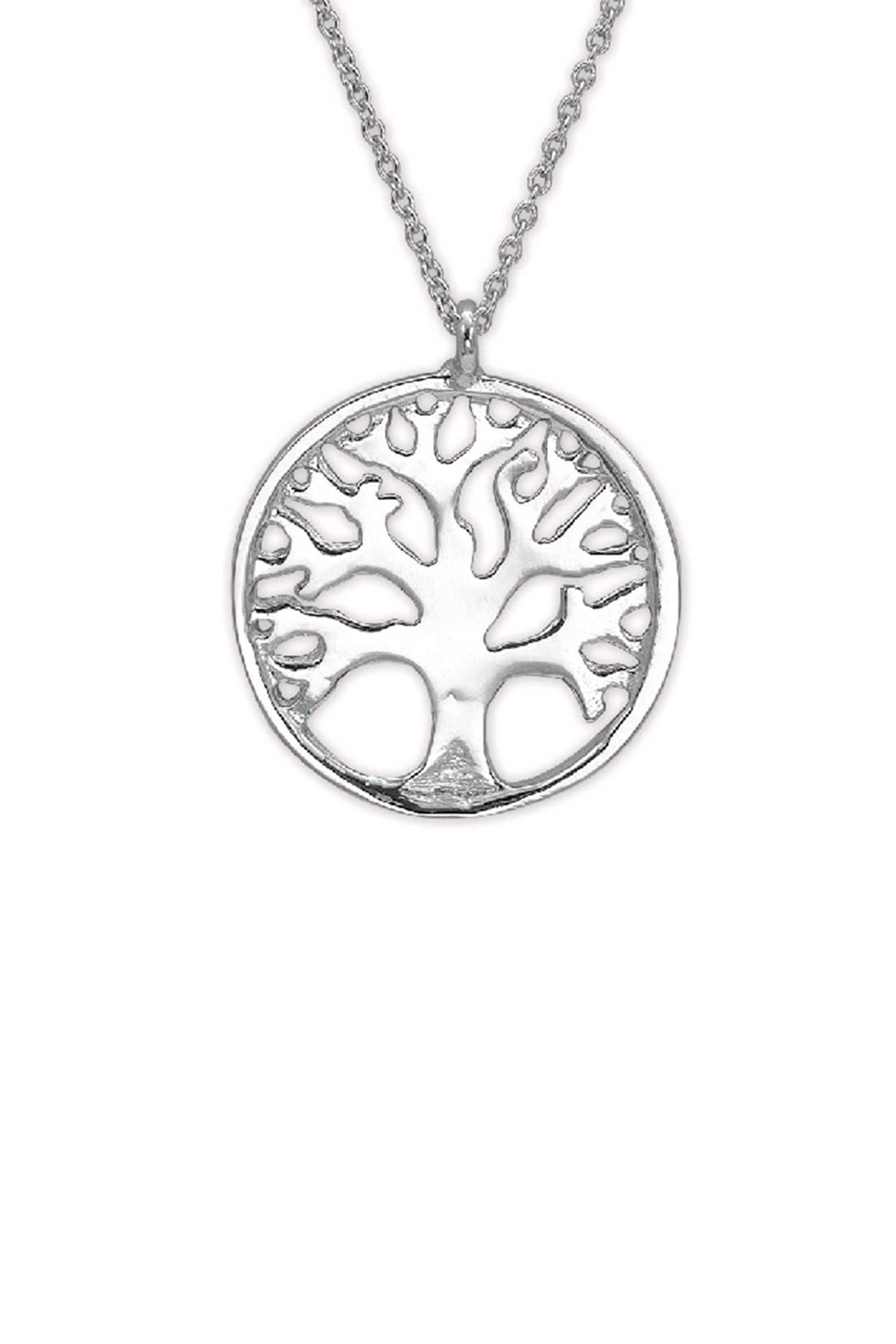 Ariş Pırlanta Kadın Tasarım Hayat Ağacı Gümüş Beyaz Kolye
