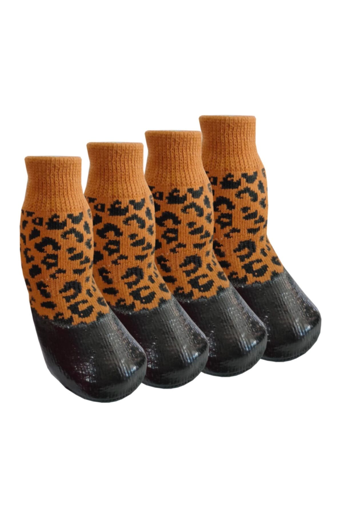 Trixie Kedi Köpek Ayakkabı Çorap Nitril Kaplı Örme Kışlık Çorap Leopar Desen Br20