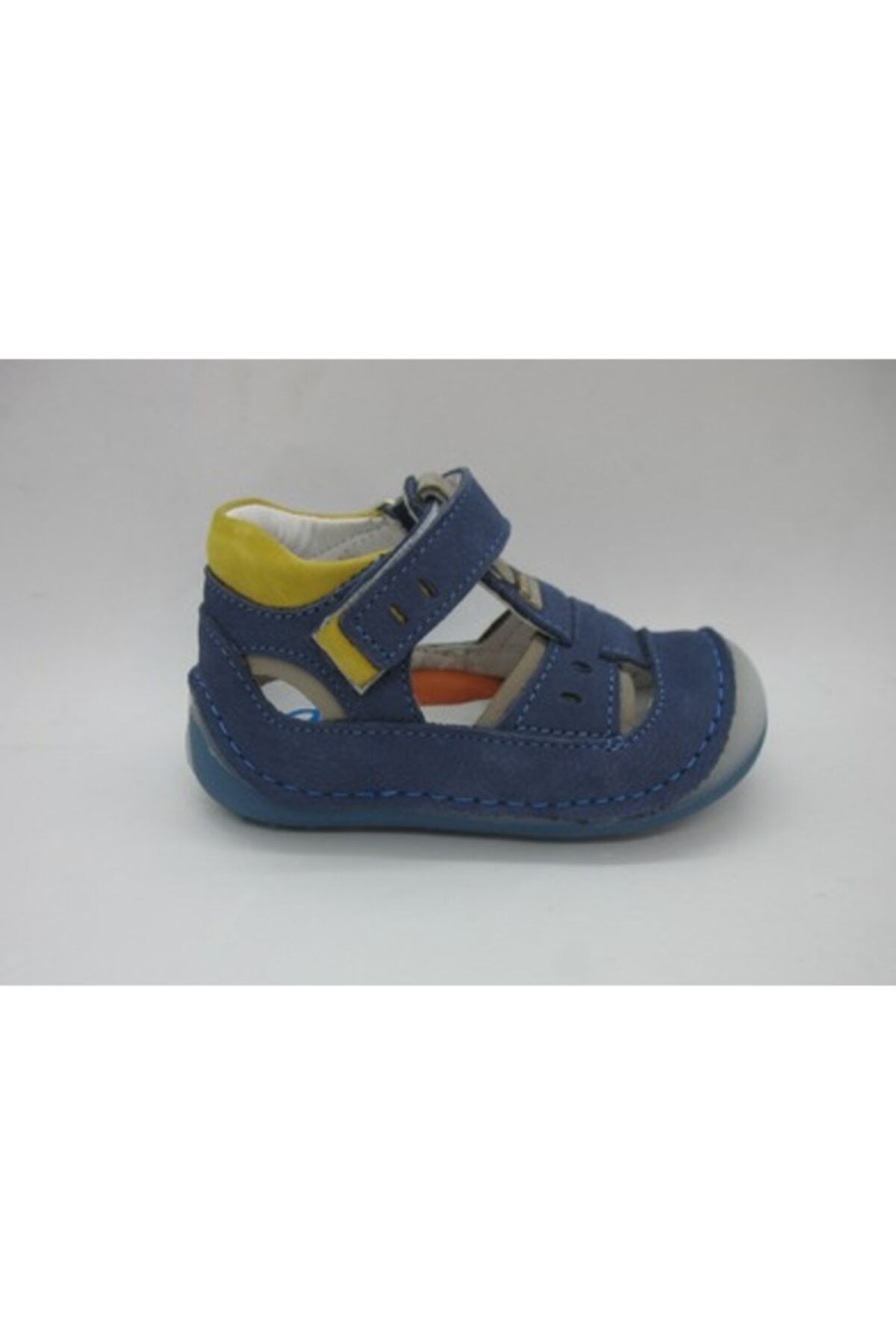 Perlina Erkek Çocuk Mavi Deri Ortopedik İlk Adım Ayakkabısı 01102