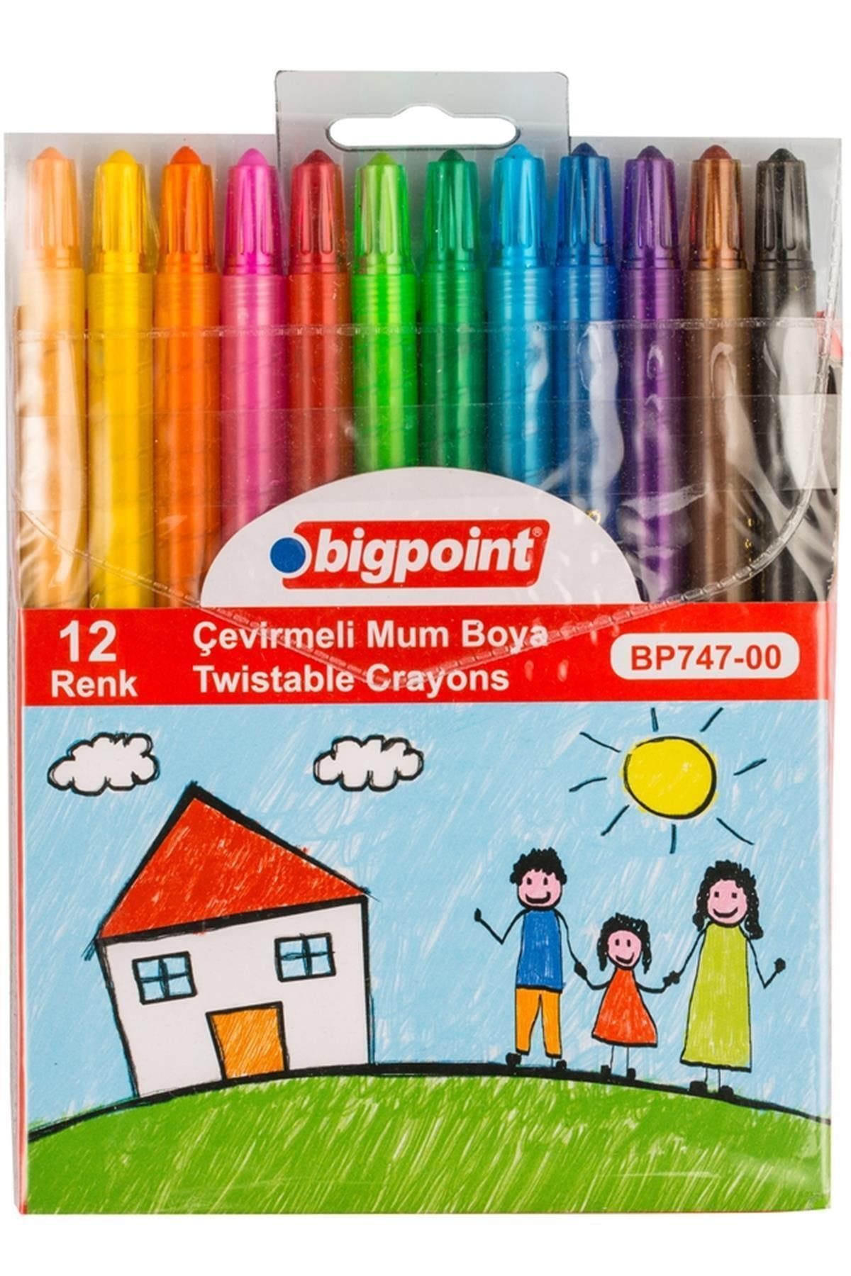 Bigpoint Çevirmeli Mum Boya - 12 Renk 150503