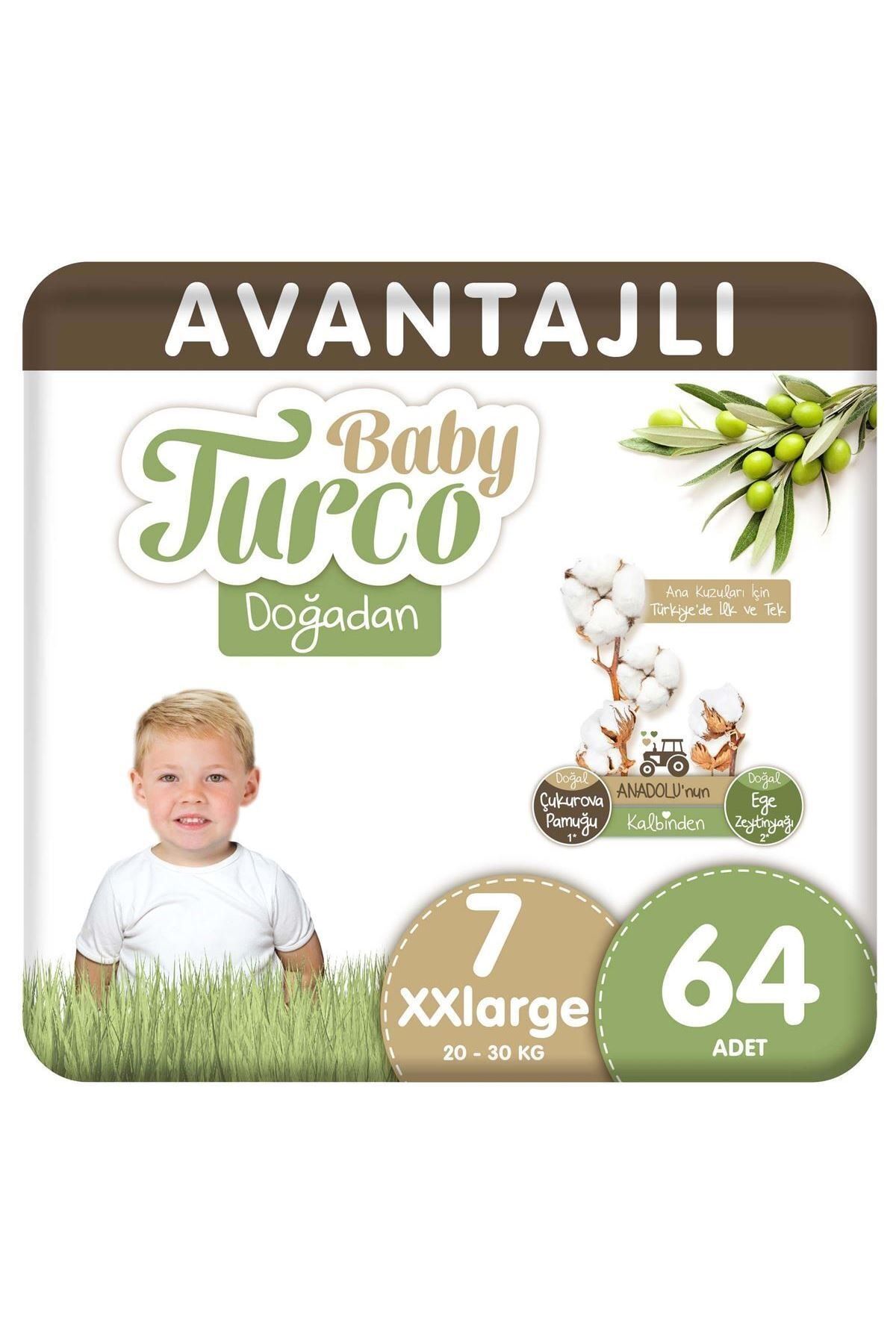 Baby Turco Doğadan Avantajlı Bebek Bezi 7 Numara Xxlarge 64 Adet