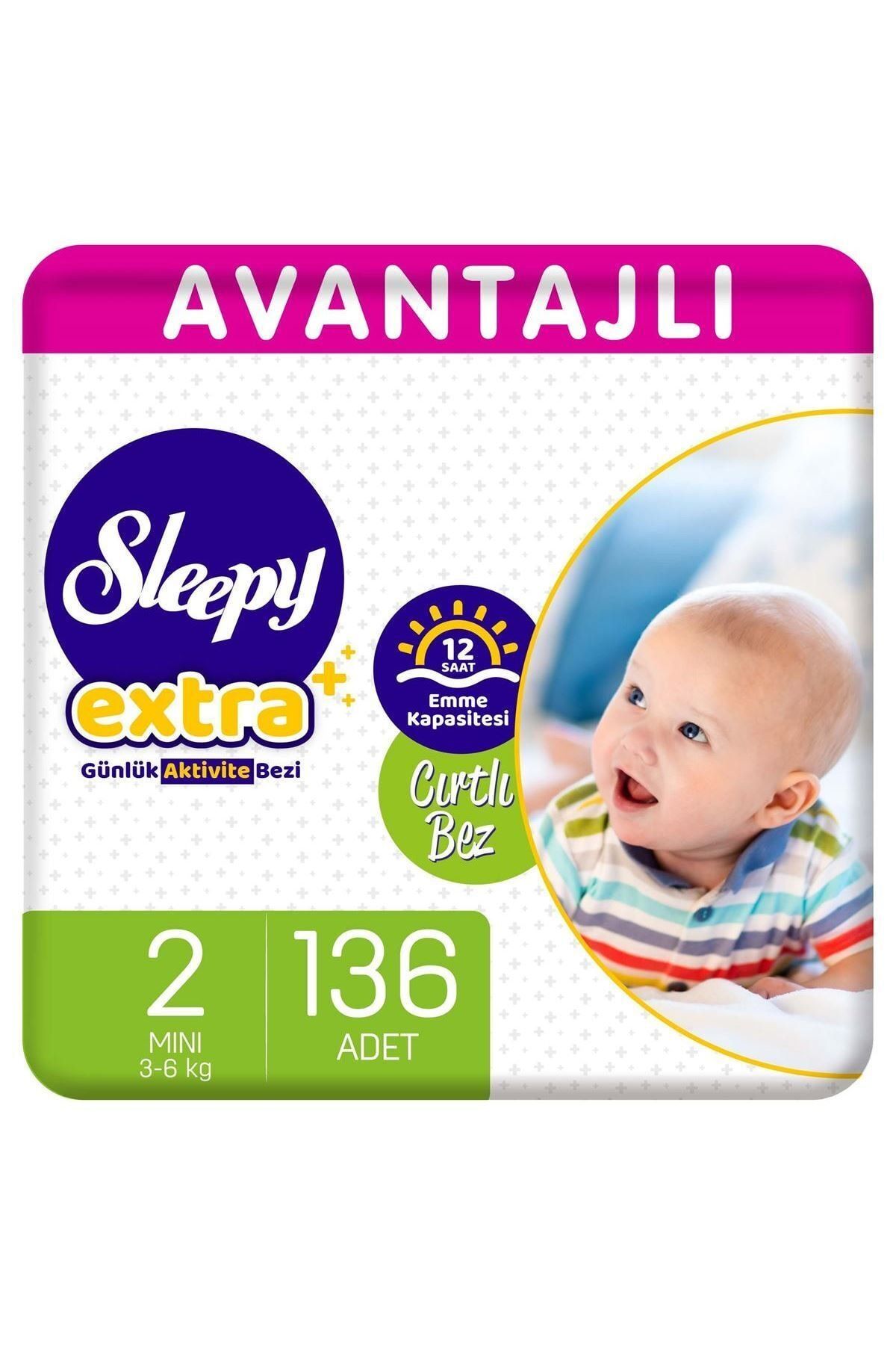 Sleepy Extra Avantajlı Bebek Bezi 2 Numara Mini 136 Adet