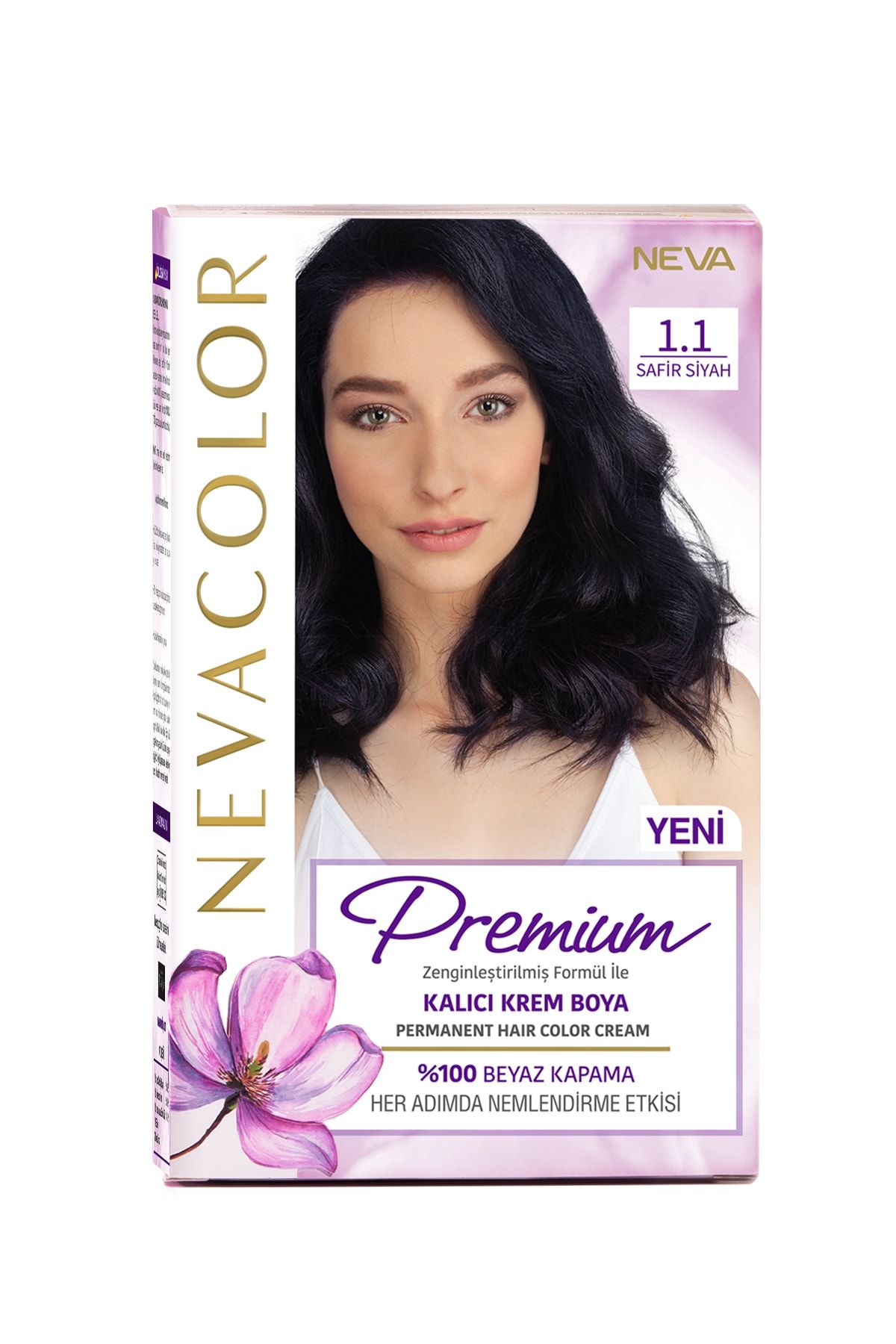 NEVA KOZMETİK Nevacolor Premium Kalıcı Krem Set Boya 1.1 Safir Siyah