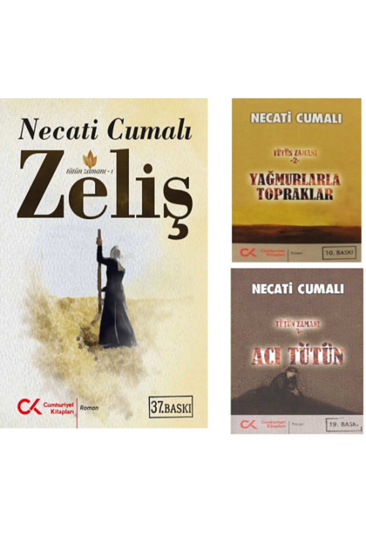 Cumhuriyet Yayınları Zeliş - Acı Tütün Yağmurlarla Topraklar  3 Kitap Set Necati Cumalı