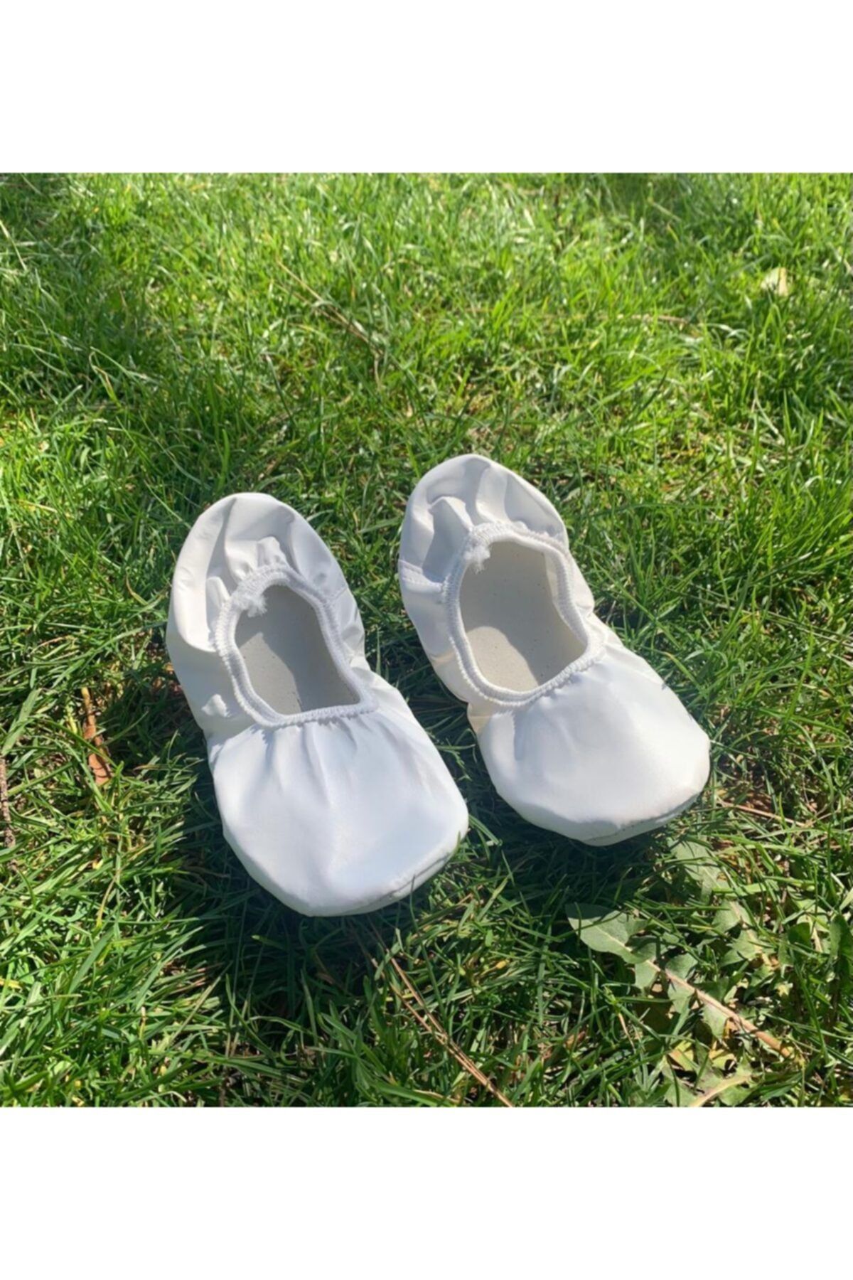 Aksulu Unisex Beyaz Gösteri Ayakkabısı Pisi Pisi Babet Ayakkabı