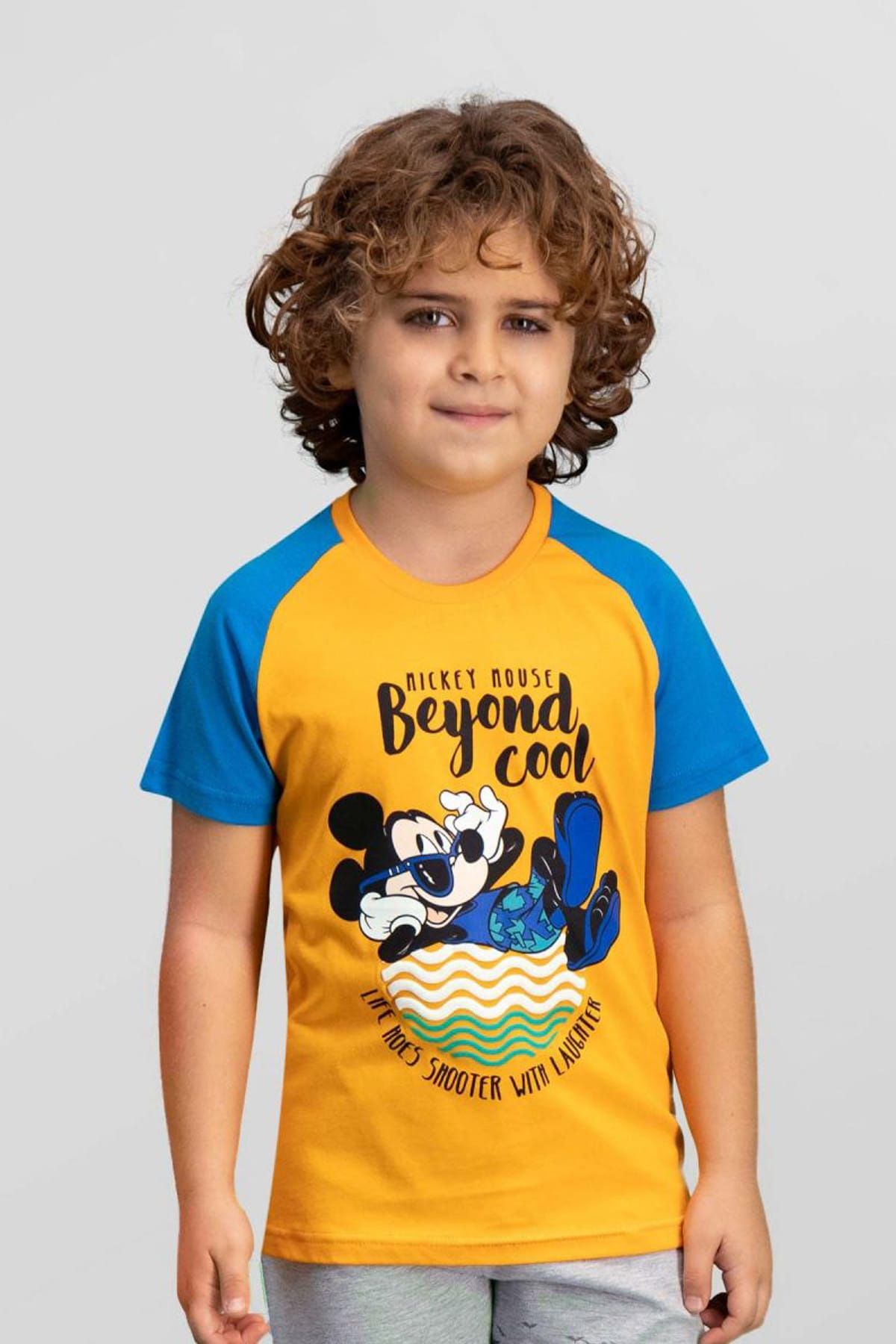 Mickey Mouse Mickey & Minnie Mouse Lisanslı Oranj Erkek Çocuk T-Shirt