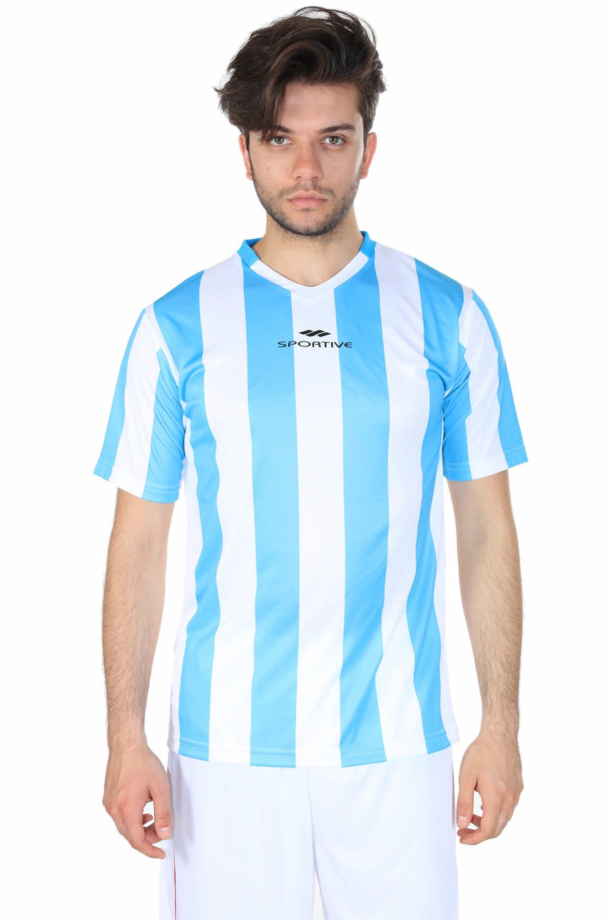 Sportive Barcelona Erkek Beyaz-Mavi Futbol Forması - FF004-TR-BY1