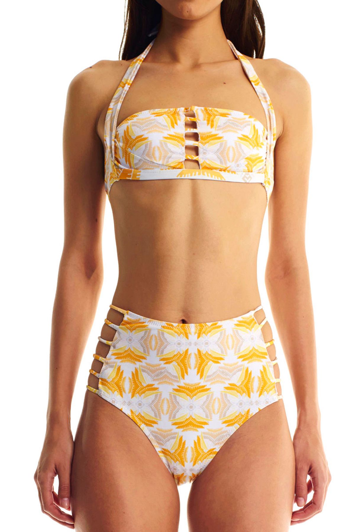 Movom Kadın Honey Mılk Sarı Yüksek Belli Bağcıklı Bikini Mvmbwms12