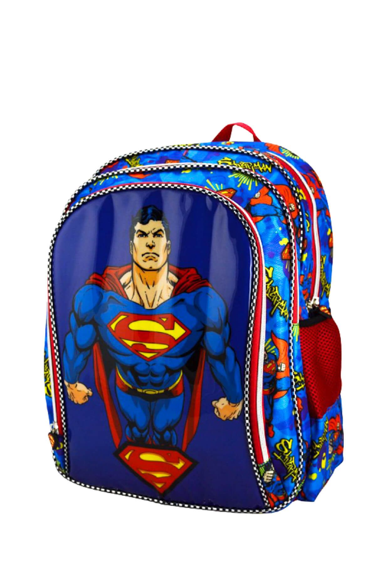 Trendix Superman Chest Erkek Çocuk İlkokul Çantası (Üç Gözlü) /