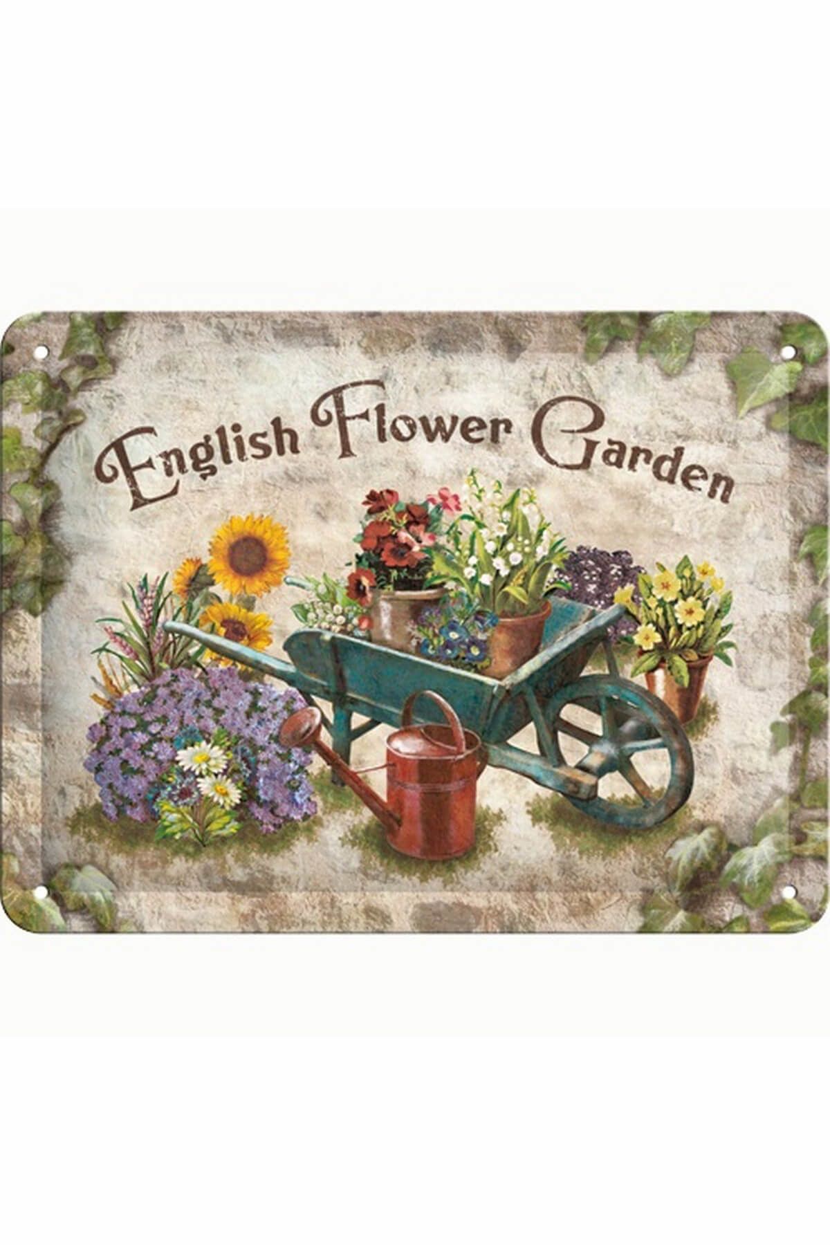 Nostalgic Art Art English Flower Garden Kabartmalı Metal Duvar Panosu 26131A