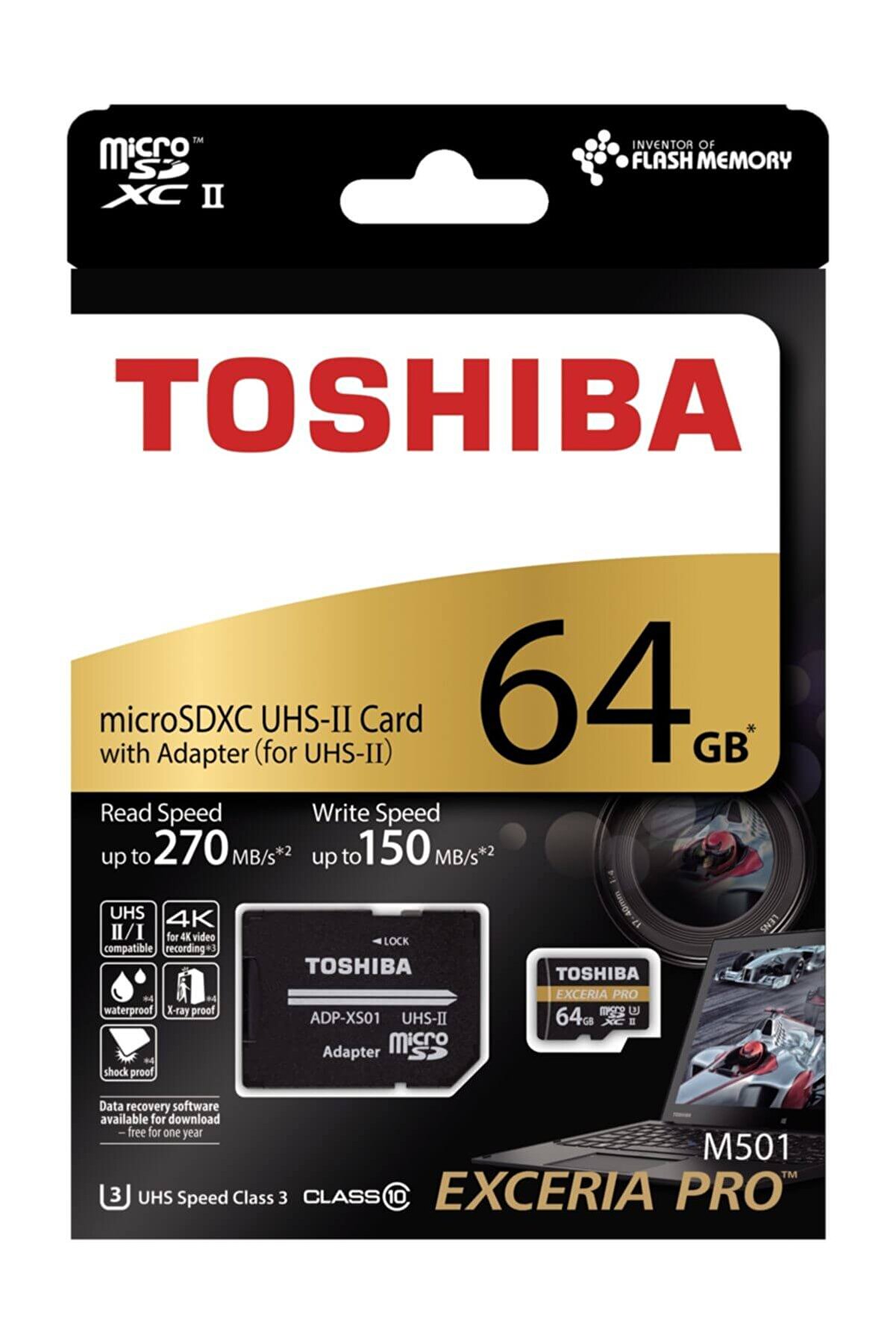 Toshiba 64GB microSDXC UHS-I Card  V30, Class10, A1, RS270, WS150