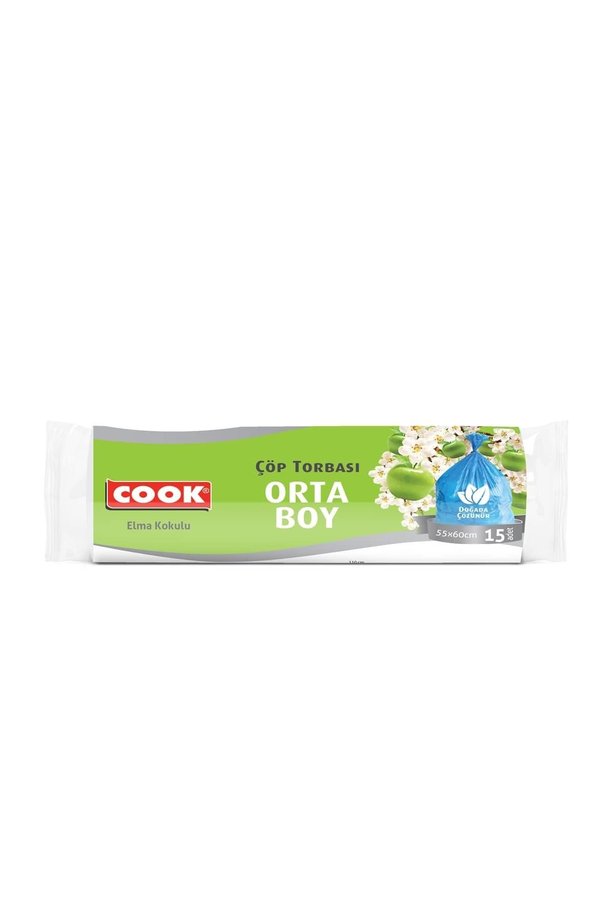 COOK Elma Kokulu 15'li Orta Boy Çöp Torbası 55x60 cm