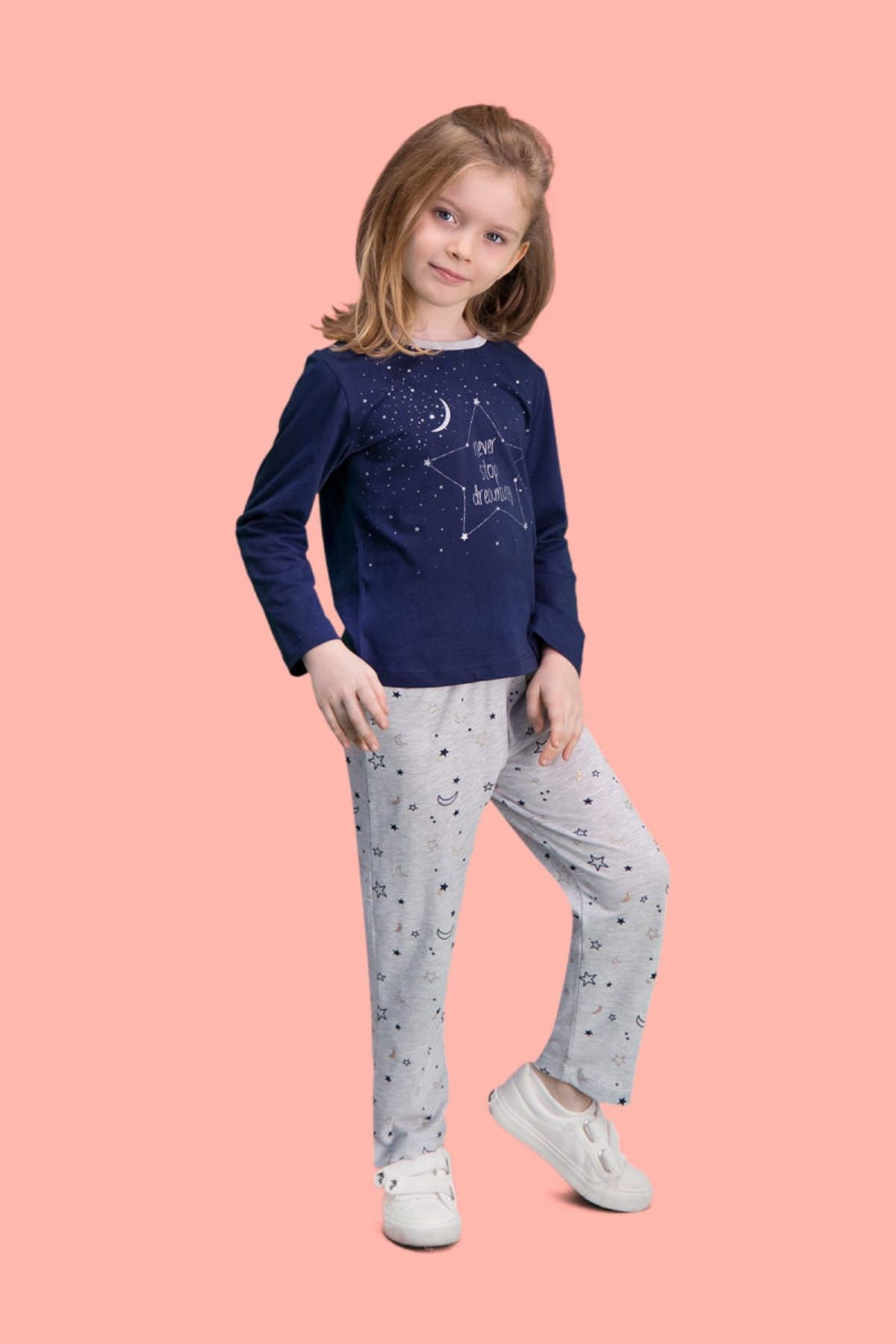 Rolypoly Dreaming Lacivert Kız Çocuk Pijama Takımı