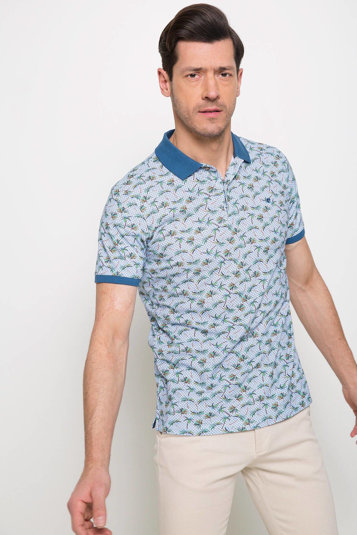 Pierre Cardin Mavi Slim Fit Polo Yaka T-Shirt
