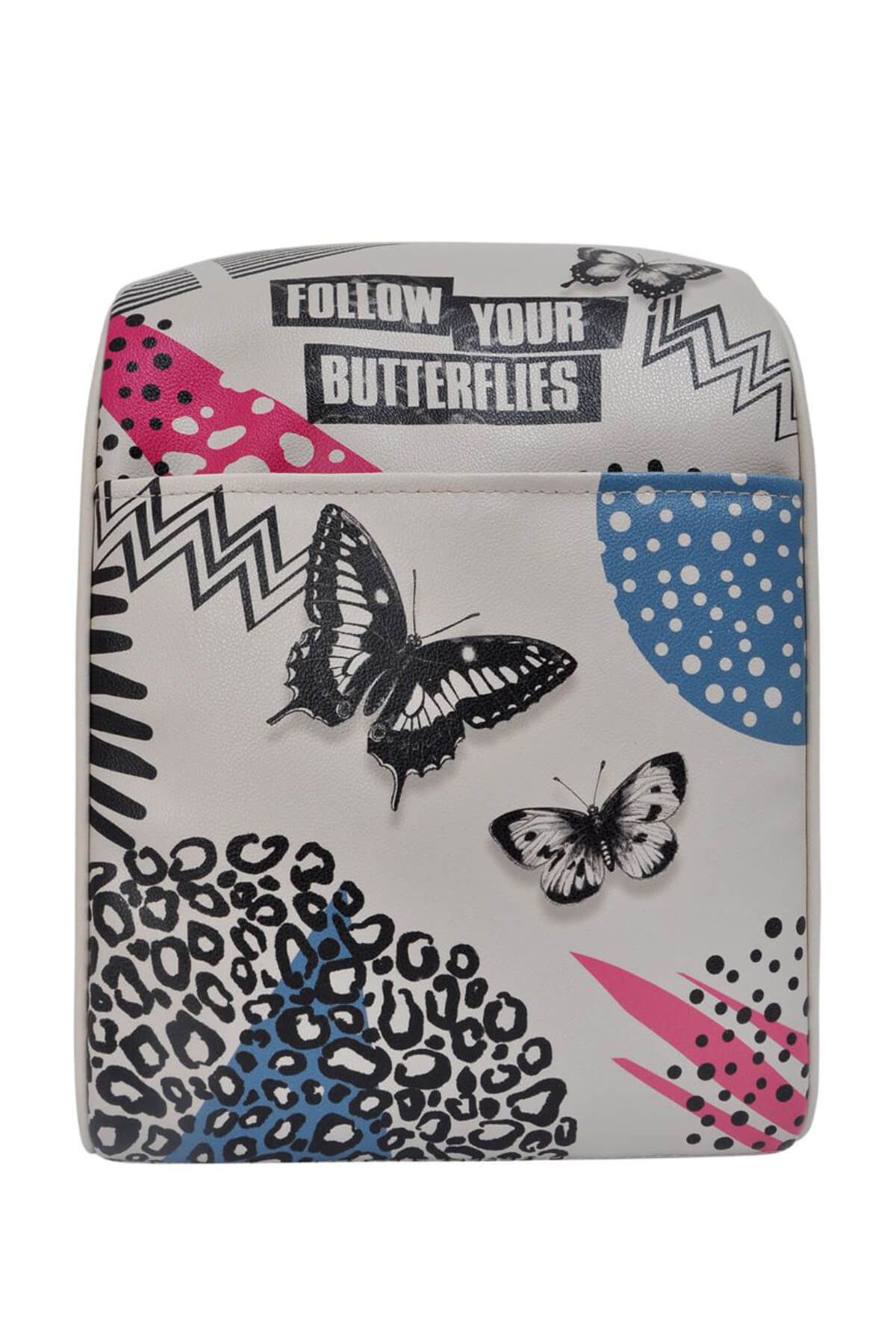 Dogo Kadın Vegan Bej Sırt Çantası - Follow Your Butterflies Tasarım