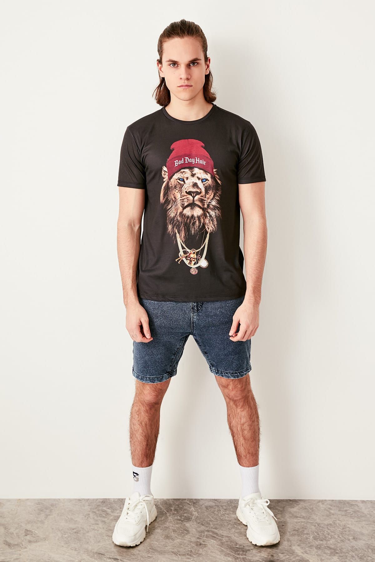 TRENDYOL MAN Siyah Erkek Digital Baskılı T-shirt TMNSS19TX0025