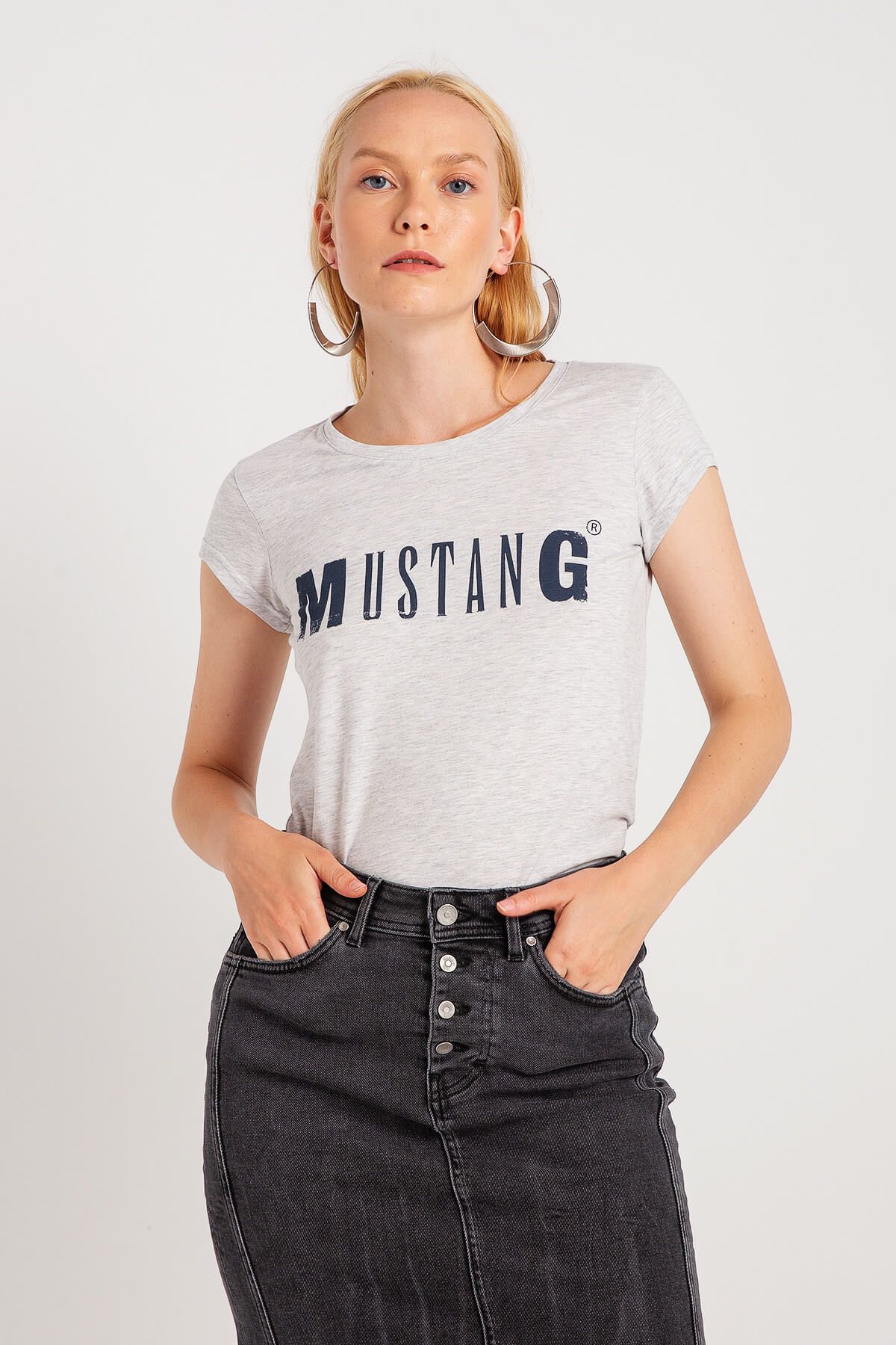 Mustang Kadın T-shirt Gri