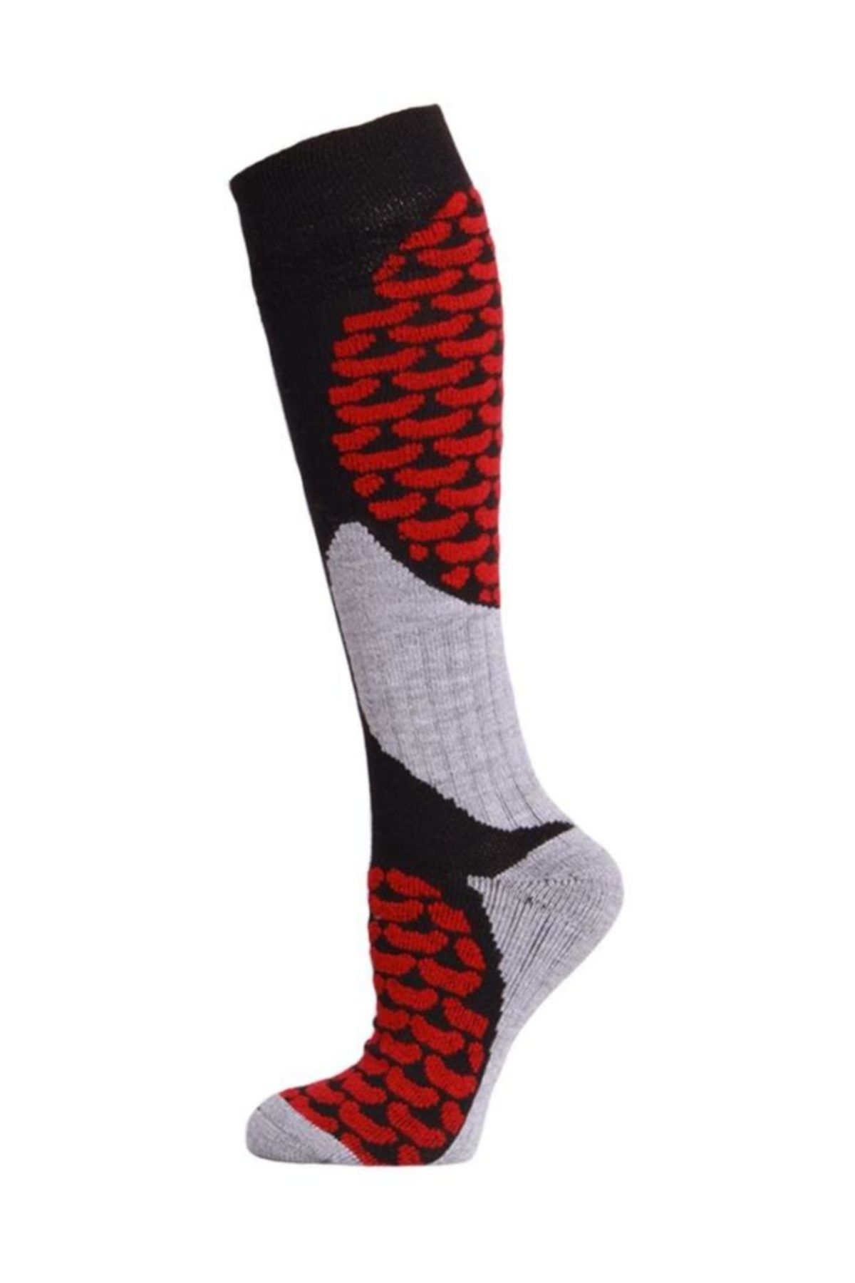 Panthzer Ski & Snowboard Erkek Kayak Çorabı Siyah/Kırmızı
