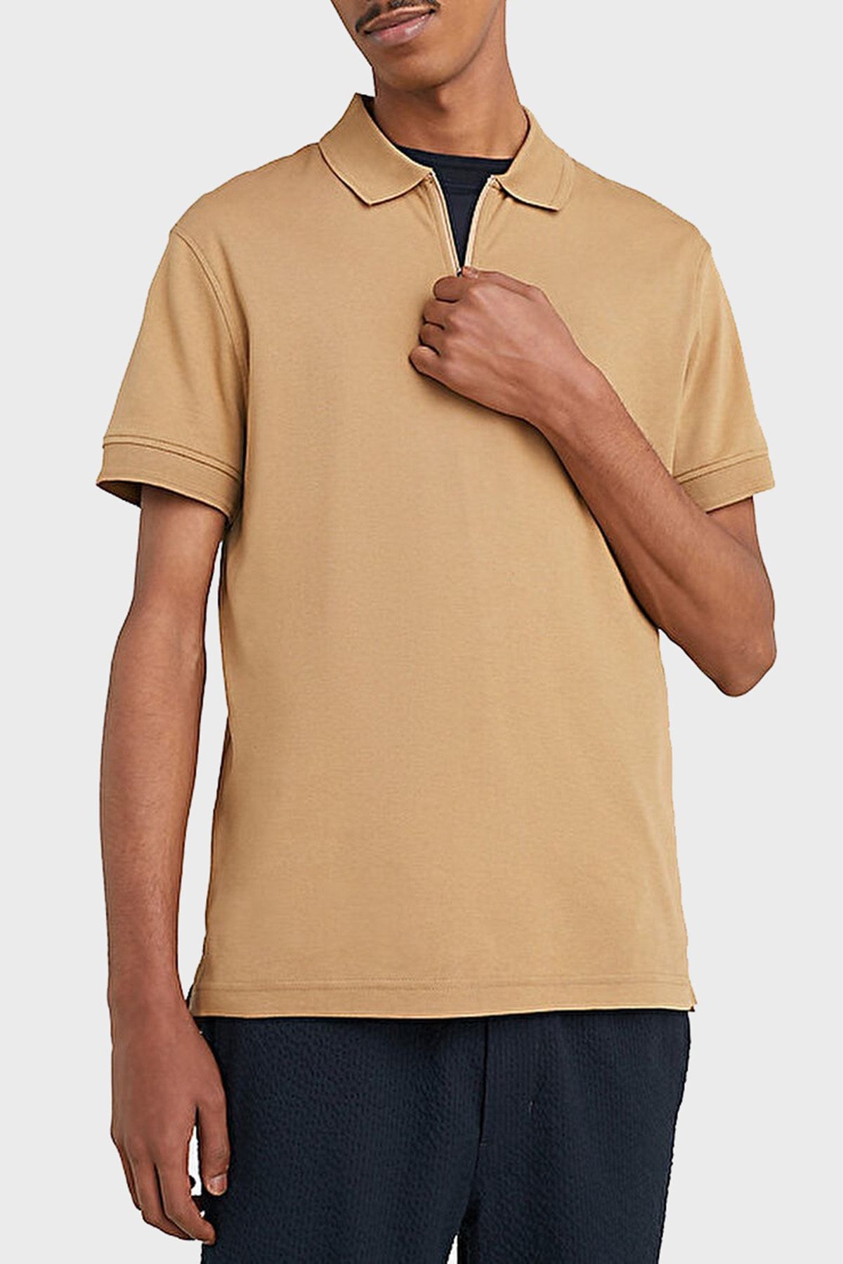 Tommy Hilfiger Pamuk Slim Fit Fermuarlı Polo T Shirt Erkek Polo T Shirt Mw0mw30762 Gw8
