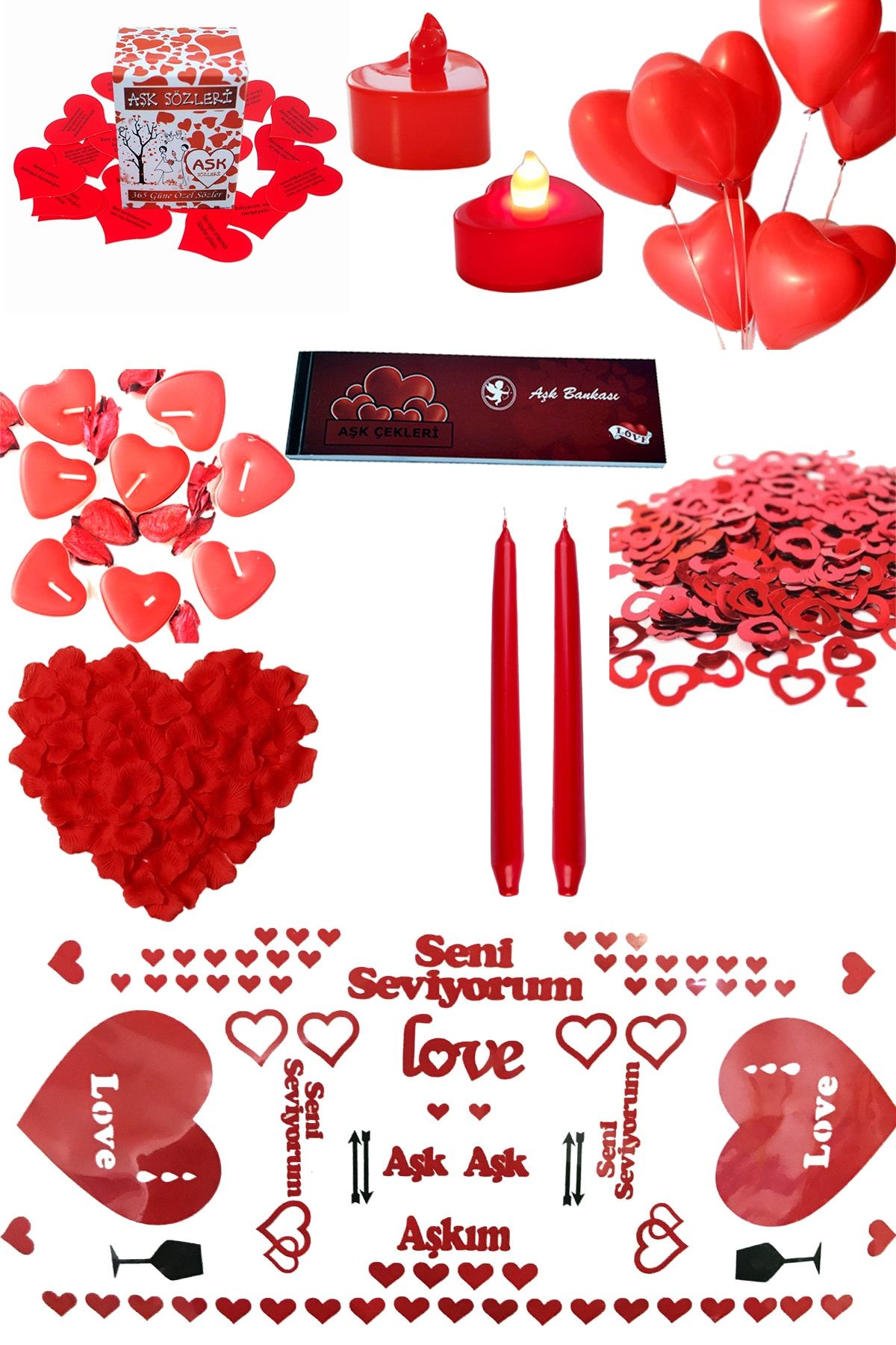 Parti Dolabı 14 Şubat Sevgililer Günü Yemek Masası Süslemeleri Hazırlama Paket