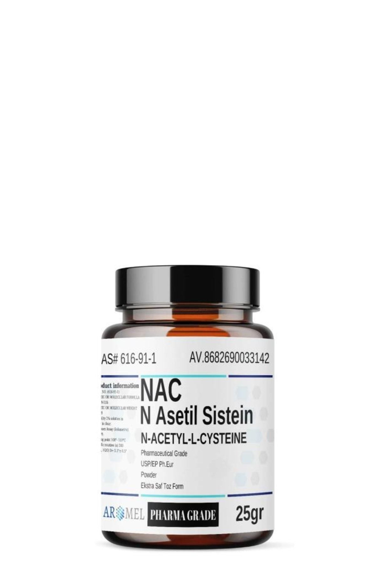 Aromel Nac, N Asetil Sistein | 25 Gr | ?n-acetyl L Cysteine | Ekstra Saf Toz Form