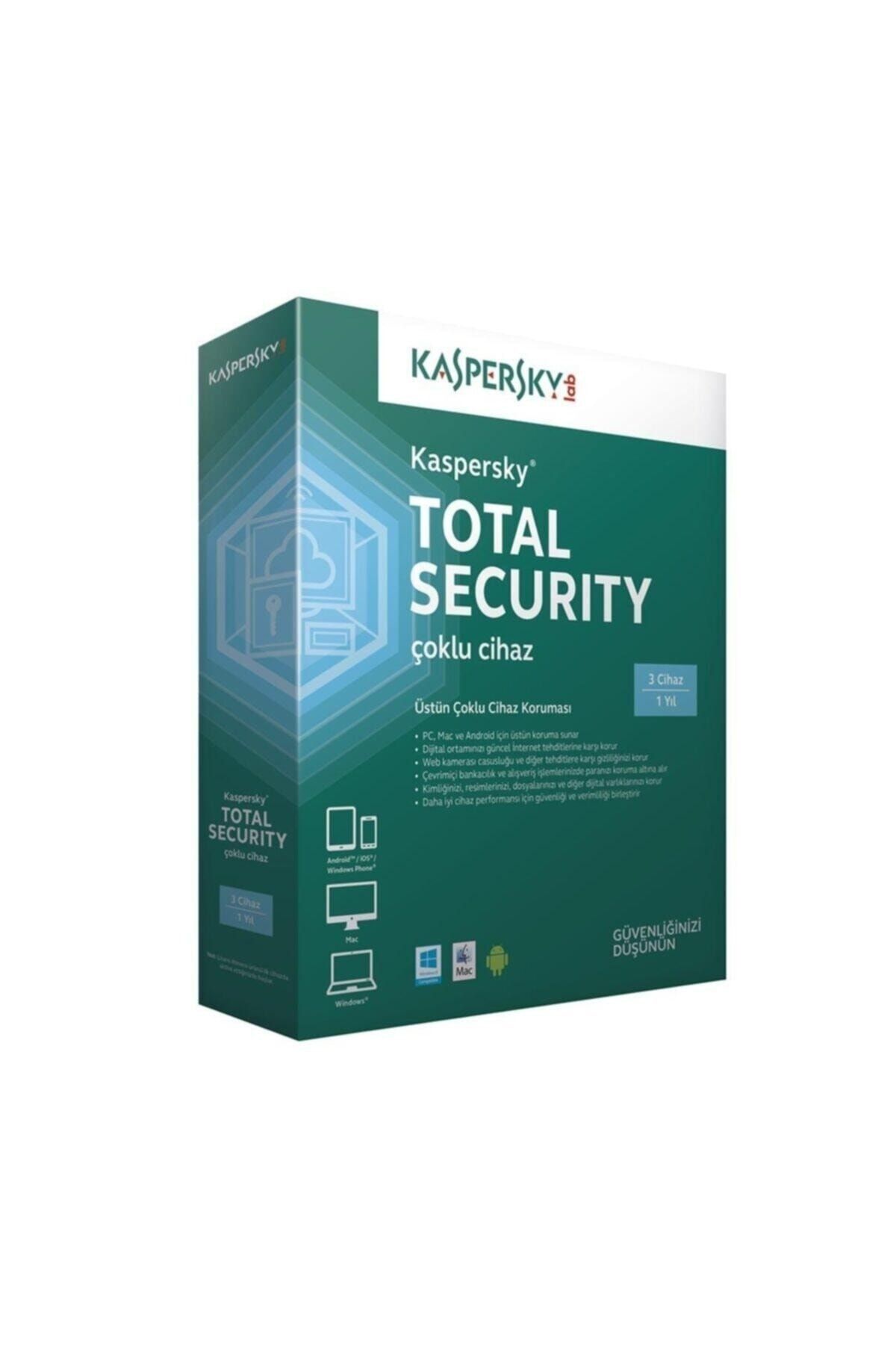 Kaspersky Total Security ( 3 Cihaz ) 1 Yıl