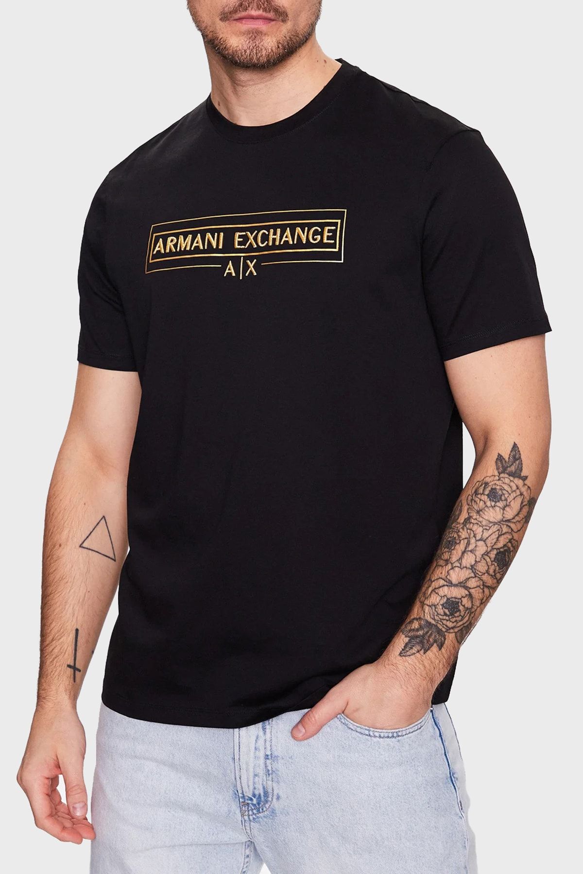 Armani Exchange % 100 Pamuk Regular Fit Bisiklet Yaka T Shirt Erkek T Shirt 3rztra Zj9az 1200