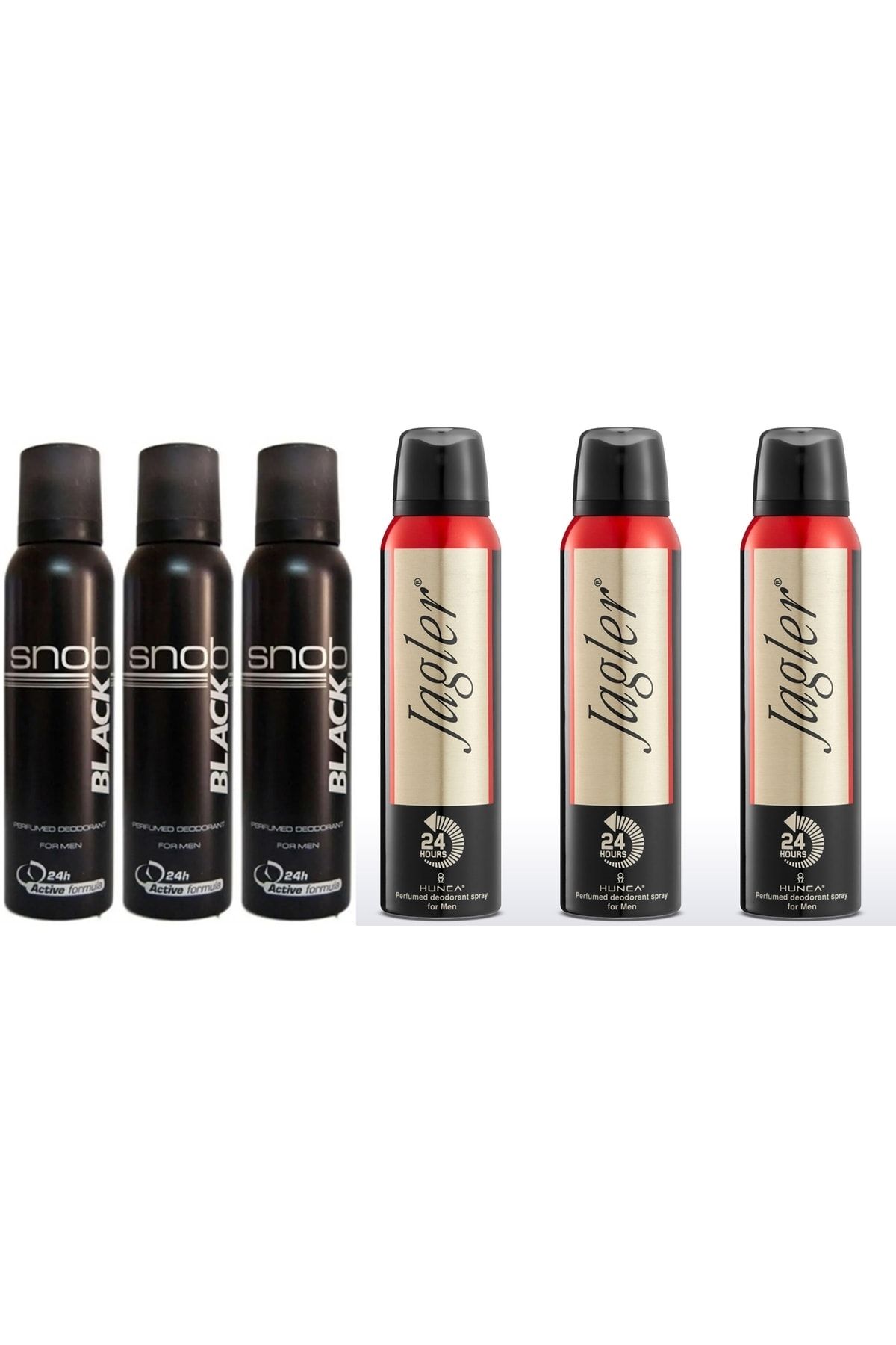 Snob For Men Black Deodorant 150ml 3 Adet + Jagler Erkek Deodorant 150ml 3 Adet