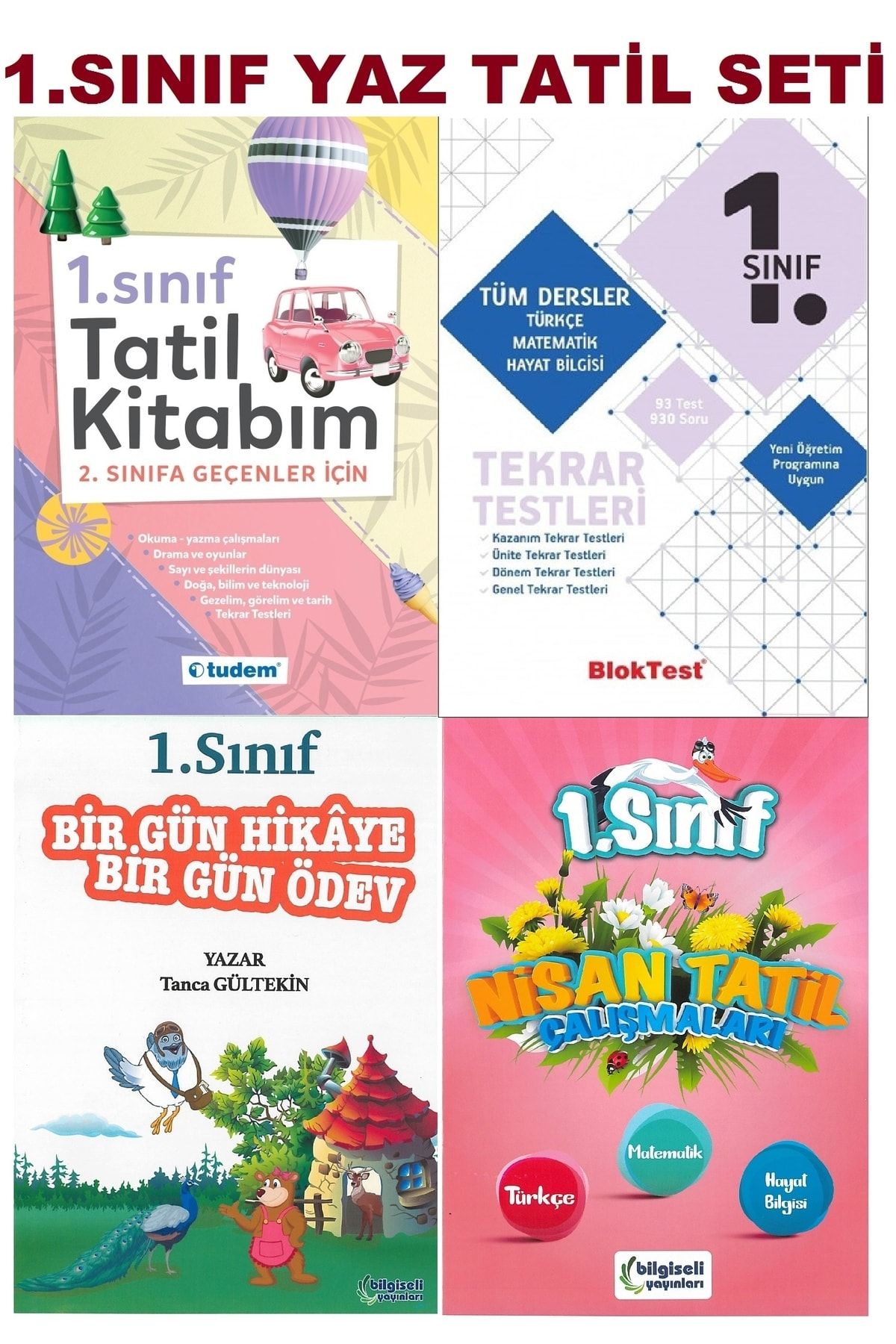 DIGERUI 1. Sınıf Yaz Tatil Seti Tudem Tatil Tekrar Test Birgün Hikaye Nisan Fasikülü