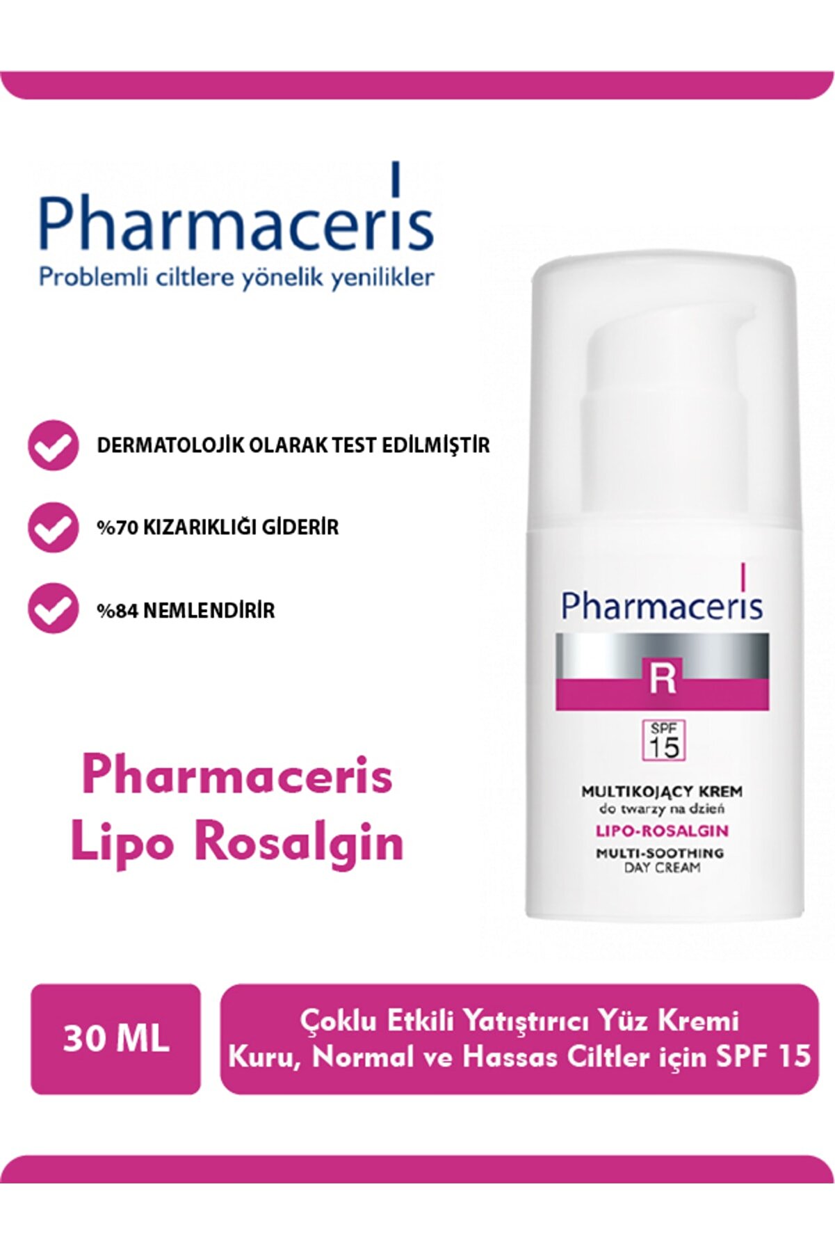 Pharmaceris Lipo Rosalgin Cream For Dry Skin 30 ml Kuru Ciltler Için Yatıştırıcı Krem