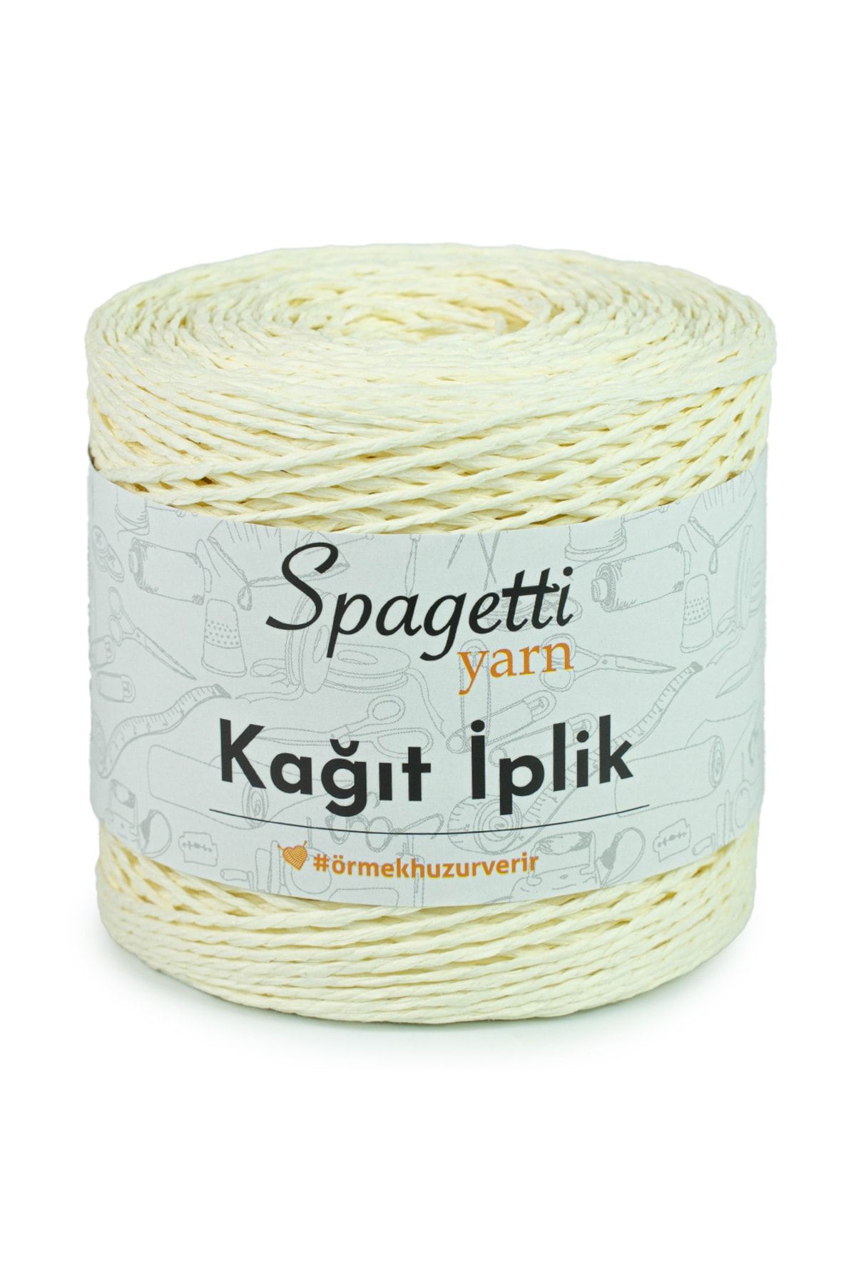 Spagettiyarn Kağıt Ip Krem El Örgü Ipliği