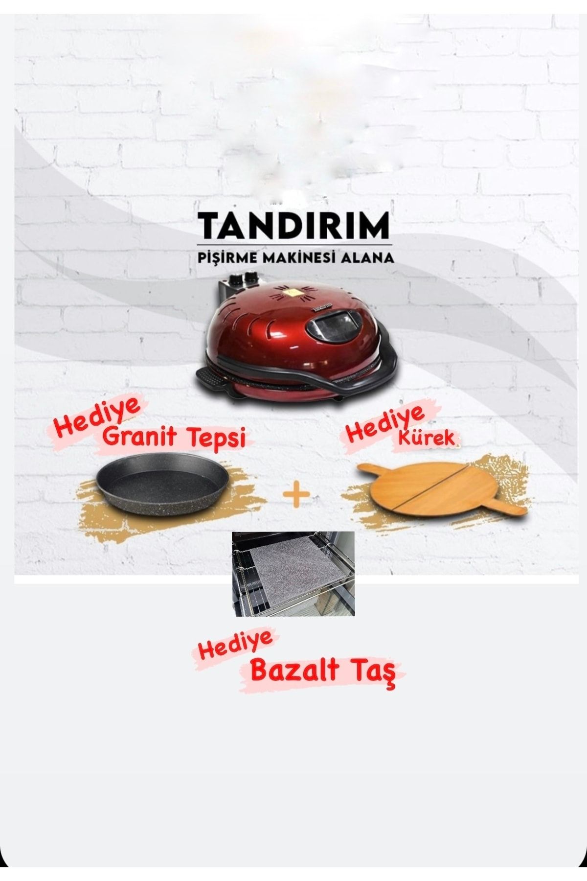TANDIRIM Hsr Home&living Ekmek Pişirme Makinesi Bazalt Taş Ve Kürek Hediyeli