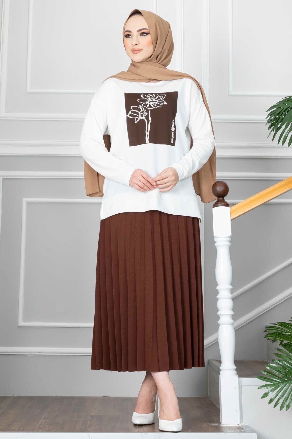 VOLT CLOTHİNG Kadın Piliseli Etekli Takım