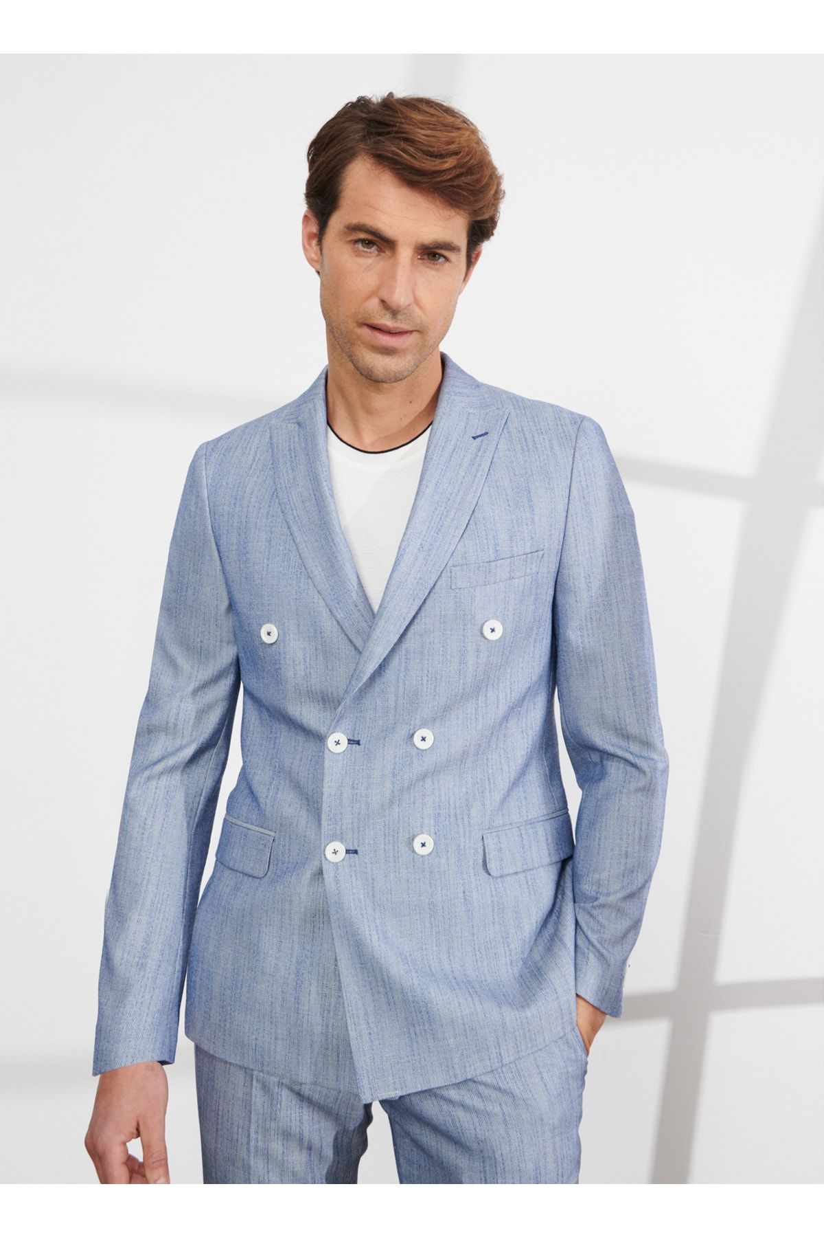 Altınyıldız Classics Normal Bel Slim Fit Mavi Erkek Takım Elbise 4a3023200018