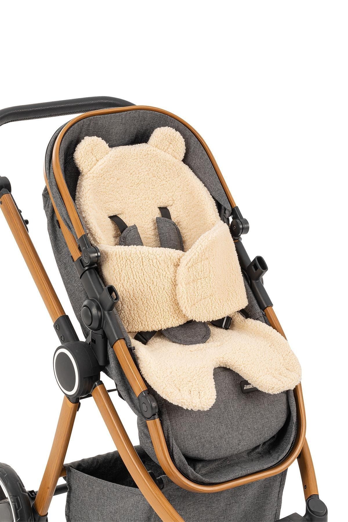 Wellgro Teddy Bear Çok Fonksiyonlu Peluş Ped, Bebek Arabası Minderi
