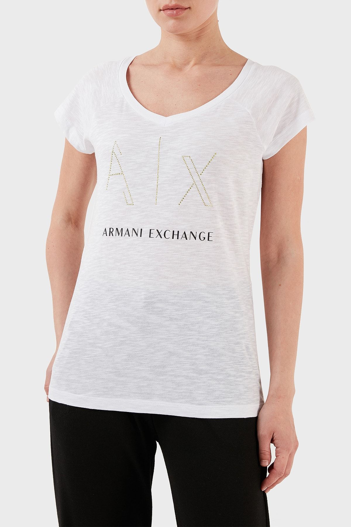 Armani Exchange % 100 Pamuk Regular Fit V Yaka T Shirt T Shirt 3rytff Yj2xz 1000