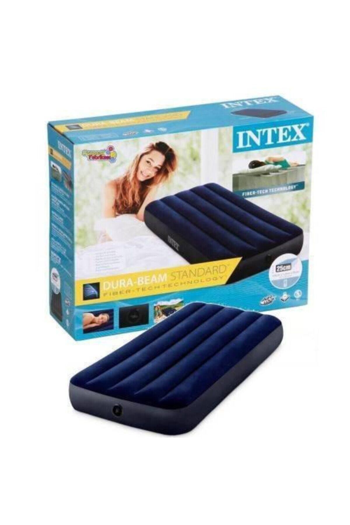 Bestway&Intex İntex 64756 Klasik Tek Kişilik Şişme Yatak / Kamp Yatağı + Pompa