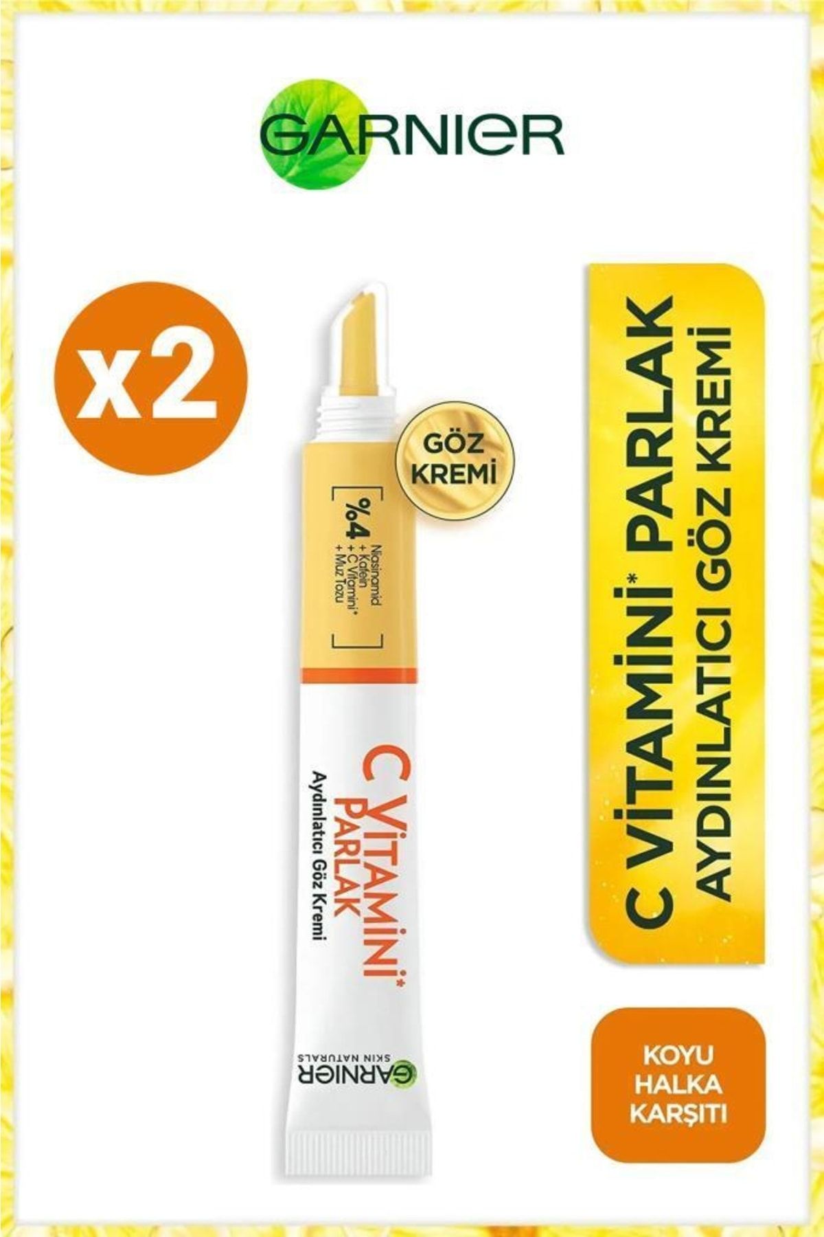 Garnier C Vitaminli Daha Aydınlık Ve Dinlenmiş Göz Çevresi Için Aydınlatıcı Göz Kremi 15ml X2