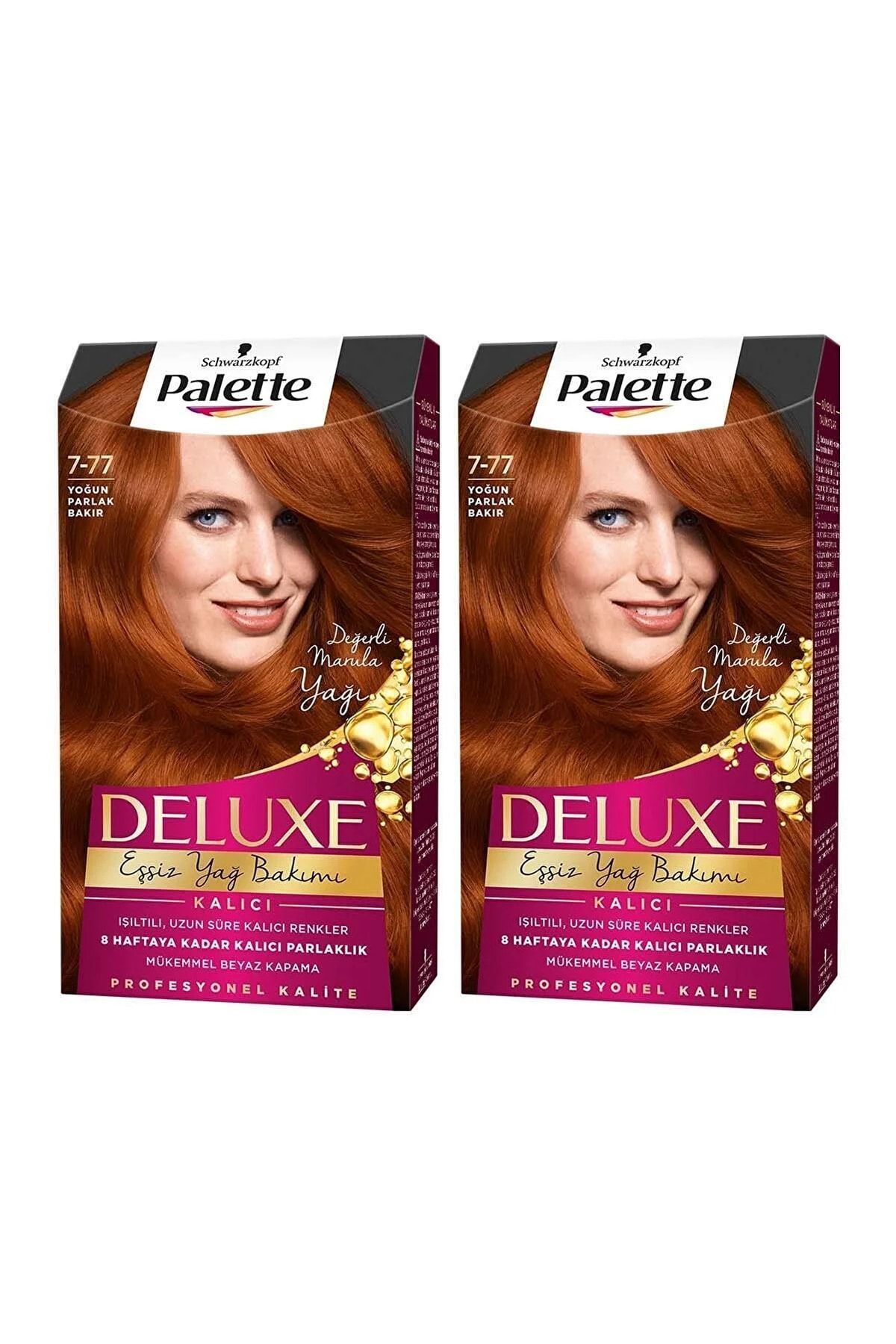 Palette Deluxe Saç Boyası 7-77 Yoğun Parlak Bakır X 2 Adet