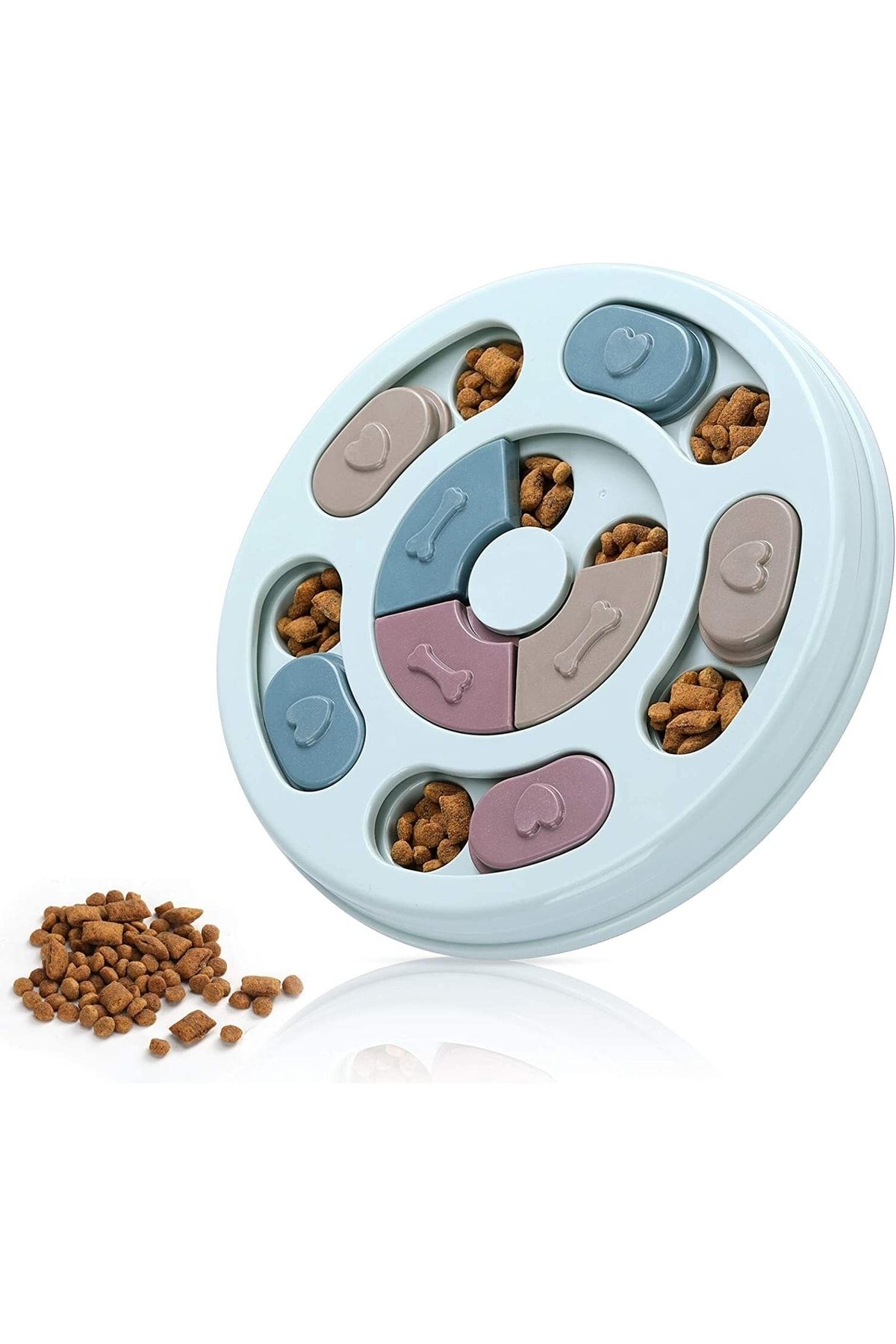 TİNEKE PETSHOP Kedi Oyuncağı Mama Bulmaca Yavaş Besleyici Köpek Gıda Dağıtıcı Yavaş Yeme Mavi