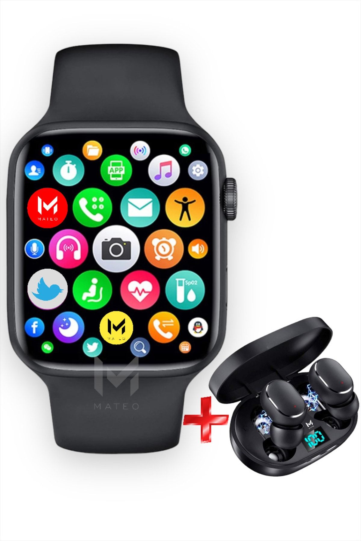 MATEO Akıllı Saat T700 S E6s Kablosuz Kulaklık Ikili Set Ios Android Mi Hw Samsung Uyumlu Smartwatch