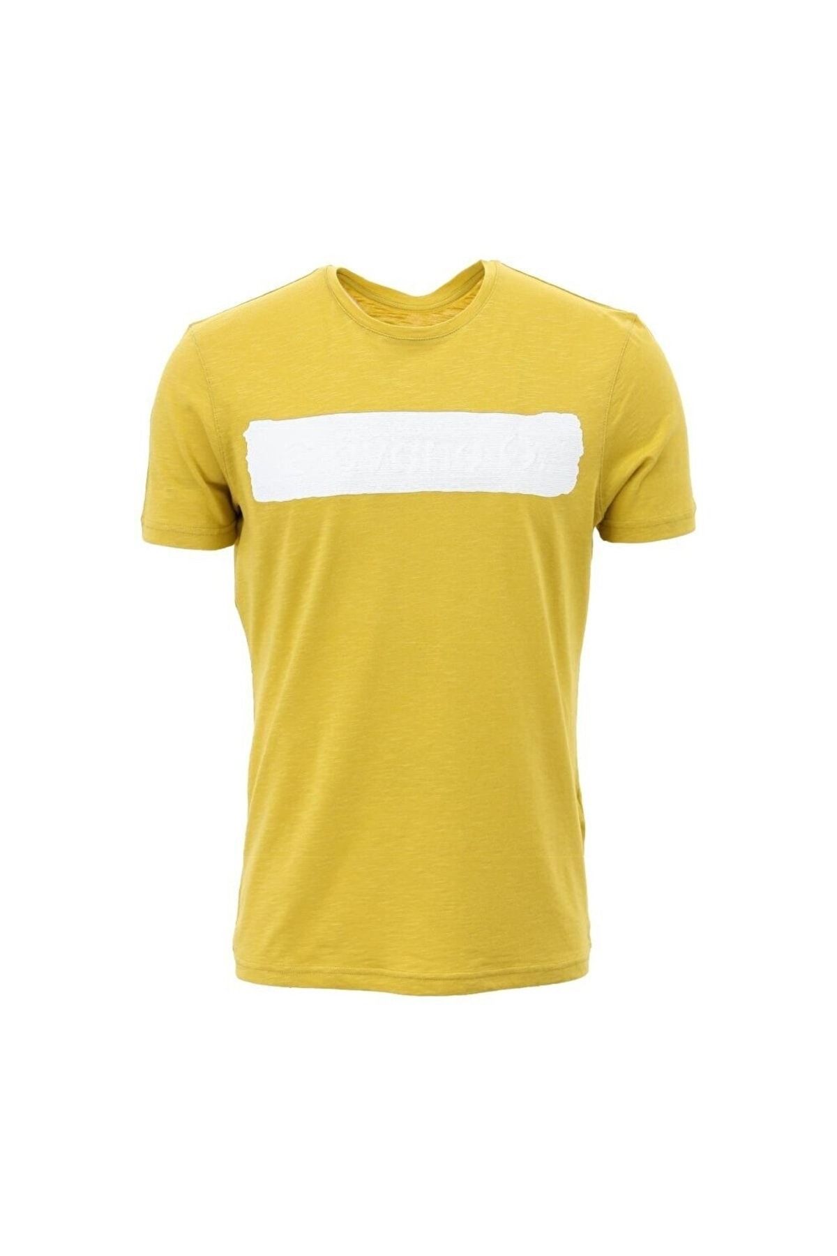 Giovane Gentile Baskılı Regular Fit Bisiklet Yaka Sarı T-shirt