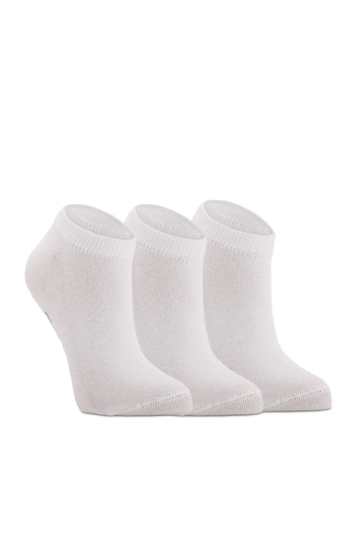 Slazenger Jaime Unisex Spor Kısa Çorap 36-44 Beyaz 3 Lü Paket