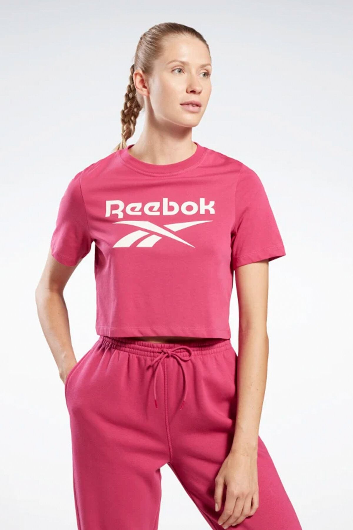 Reebok Rı Bl Crop Tee Pembe Kadın Kısa Kol T-shirt